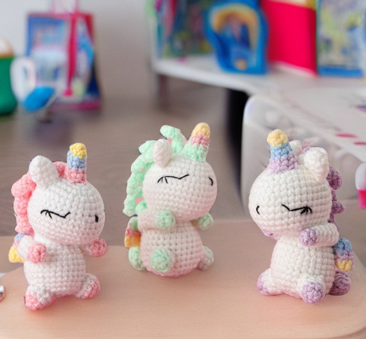 Handmade Finished Crochet Unicorn | Mini Unicorn Plush | Handmade Unicorn Toy | Unicorn Stuffed Animal | Eco-Friendly | Car Ornament