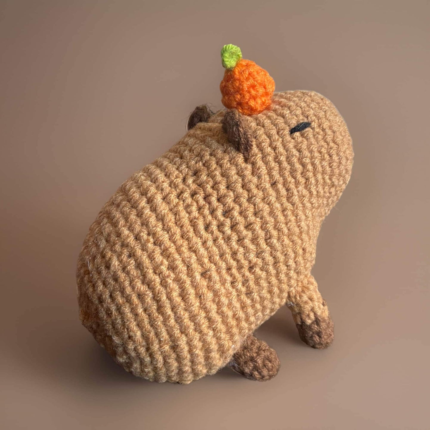 Handmade Crochet Orange Capybara | Cute Crochet Toy | Mini Capybara Plush | Capybara Stuffed Animal | Finished Crochet Toy