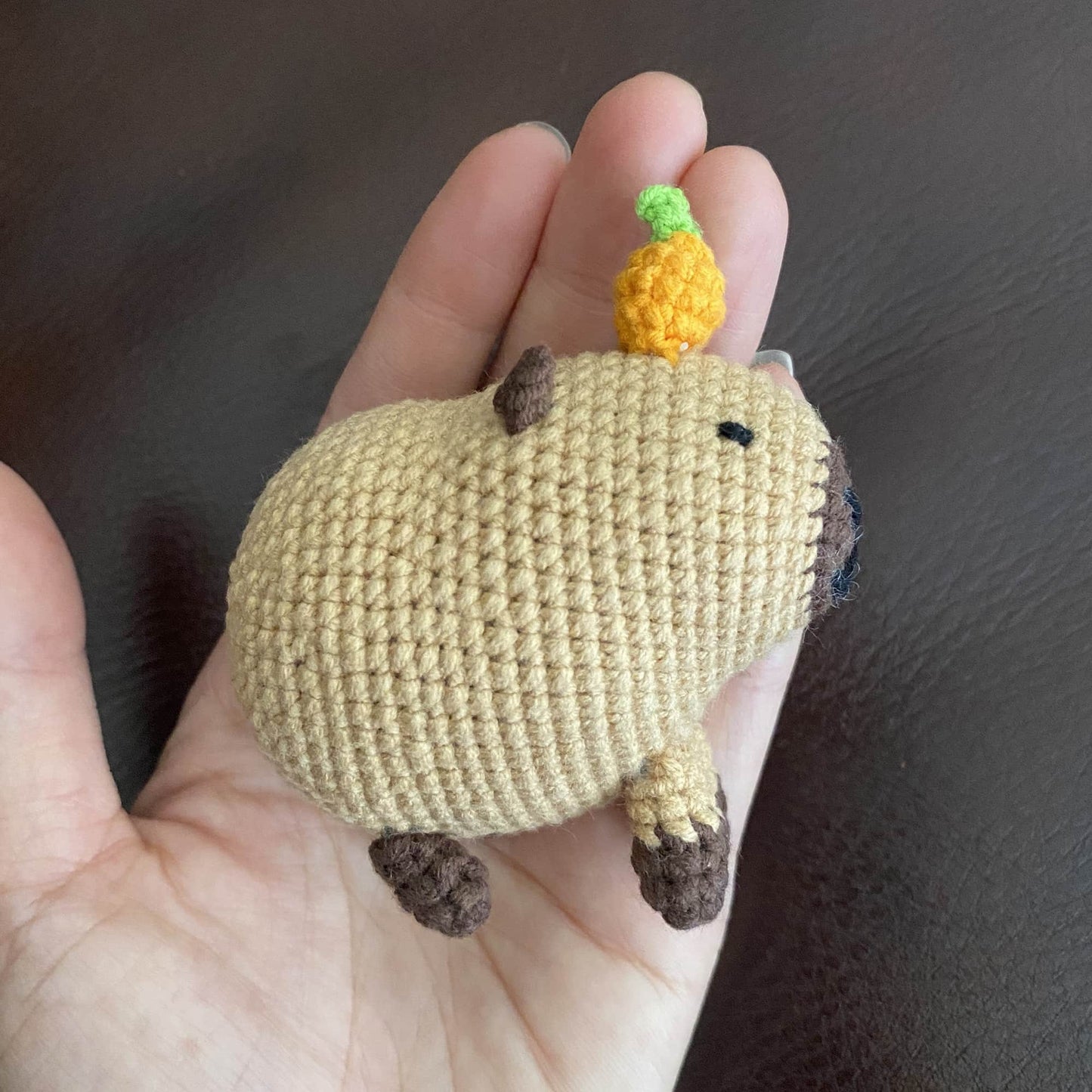 Handmade Crochet Orange Capybara | Cute Crochet Toy | Mini Capybara Plush | Capybara Stuffed Animal | Finished Crochet Toy