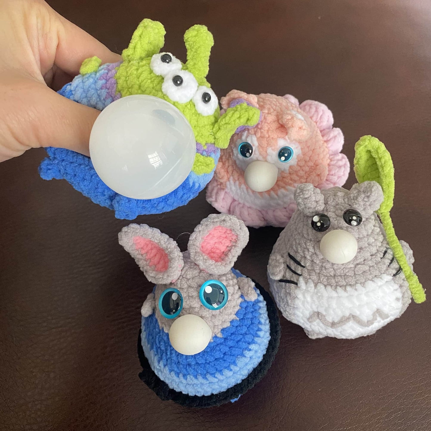 Handmade Finished Crochet Bubble Blowing Squeeze Toys | Cute Mouse Plush | Interactive Toys | Soft Squeezable Toys | Anime Toys