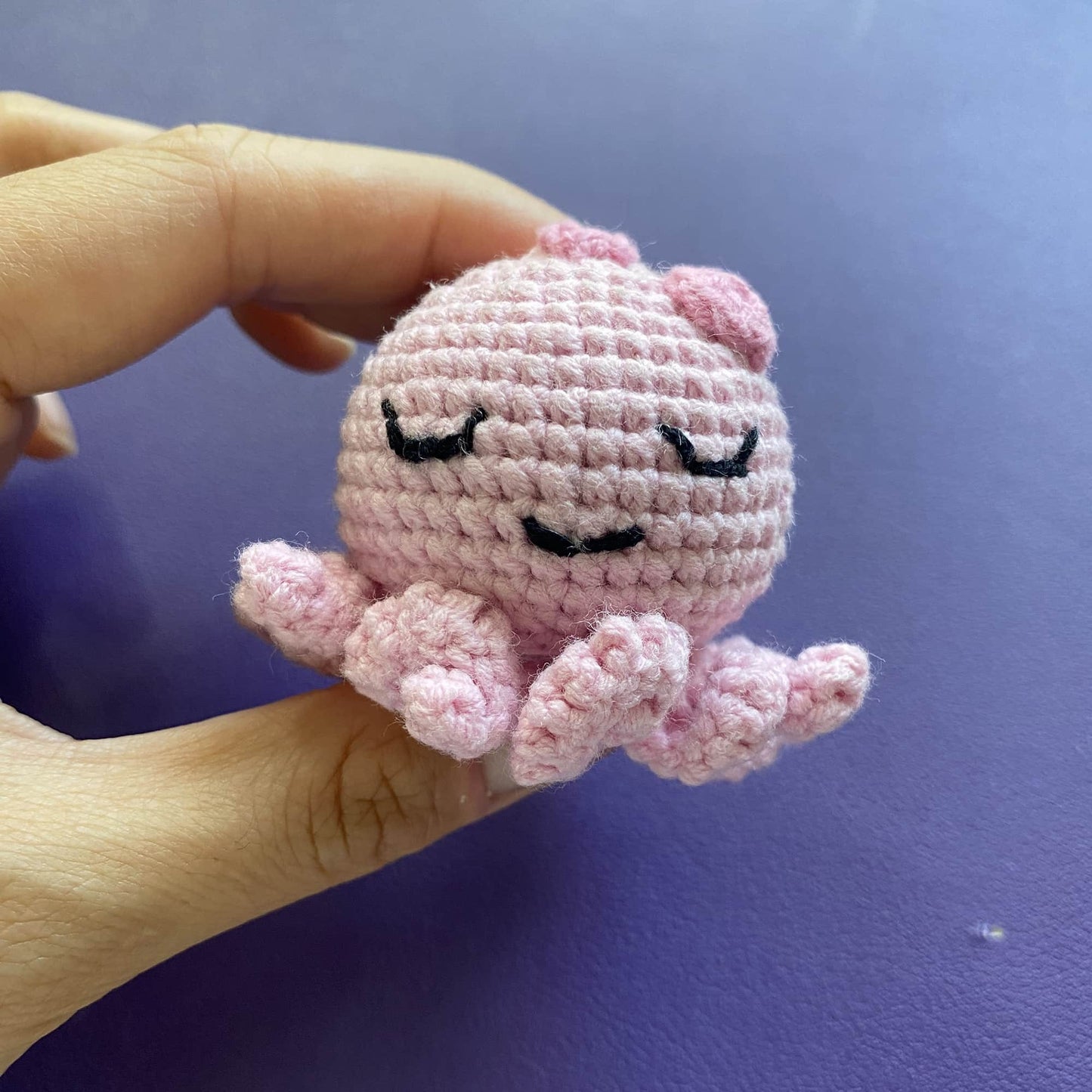 Handmade Finished Crochet Pink Octopus | Cute Crochet Toy | Mini Octopus Plush | Octopus Stuffed Animal | Finished Crochet Toy