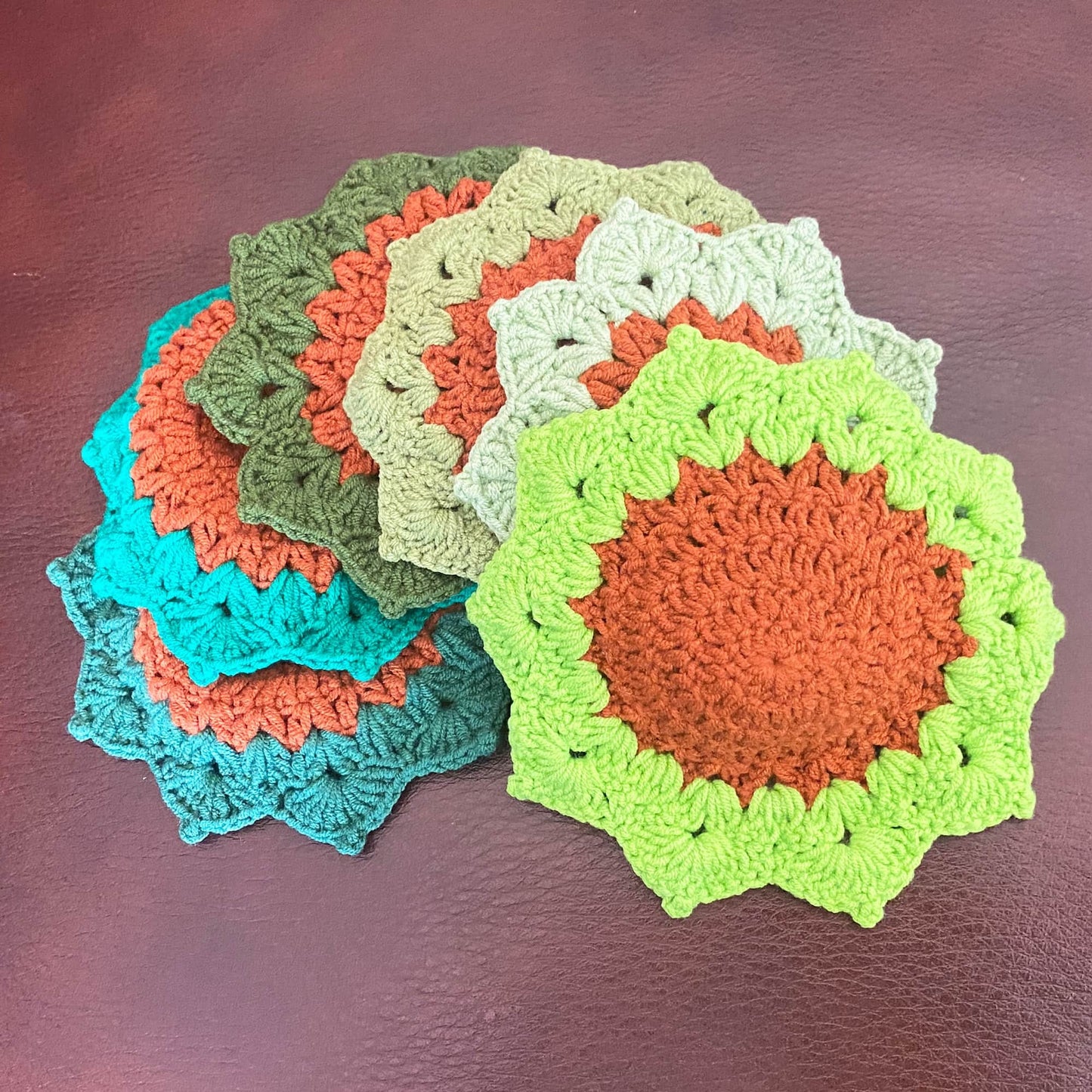 Handmade 6PCS Crochet Coasters | Crochet Succulent | Decorative Coasters | Potted Plant Coasters | Crochet Flowers | House Warning Gift