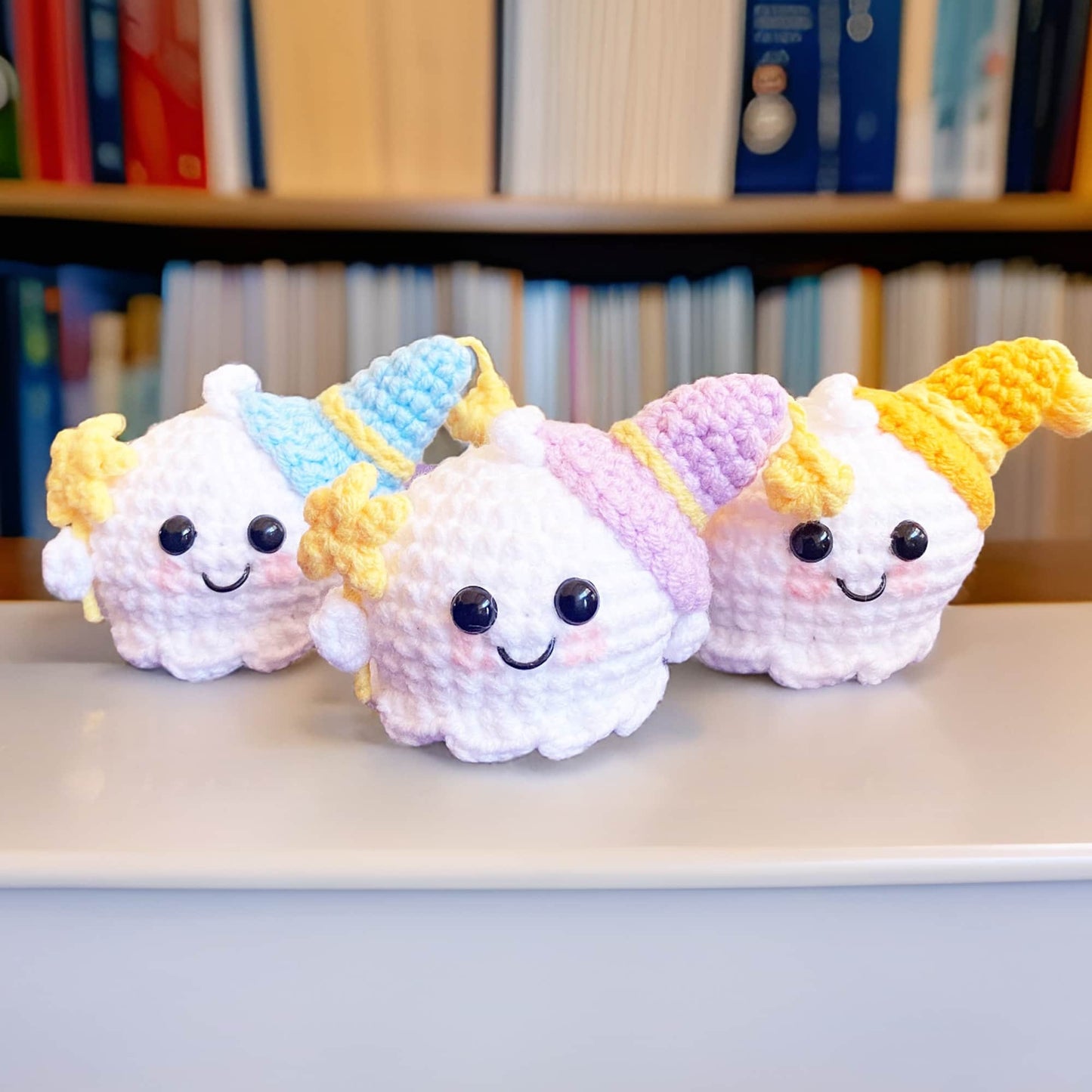 Handmade Crochet Ghost Plush: Halloween Keychain Decor