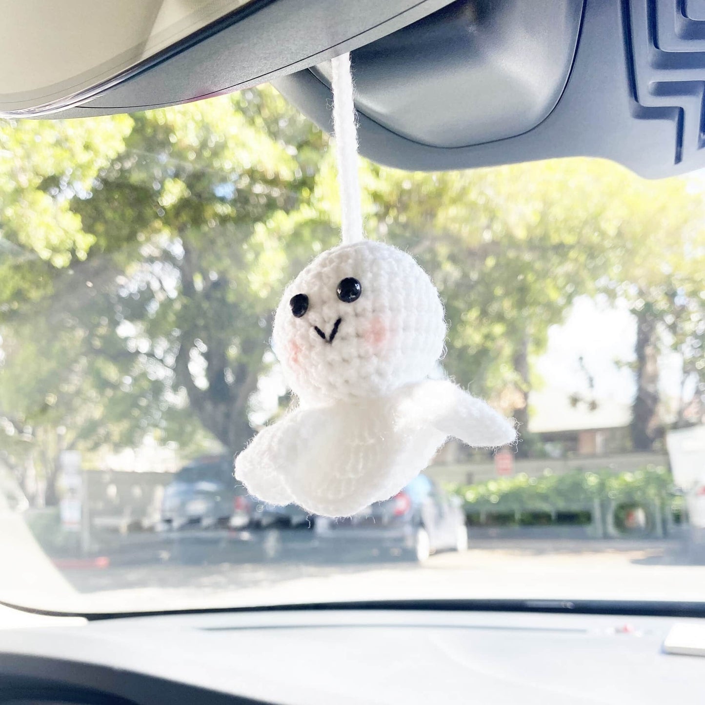 Handmade Finished Crochet Anime Car Decor | Kawaii Car Accessary | Ornament | Japanese Decor | Teru Teru Bozu | Sunny | Rainbow Doll