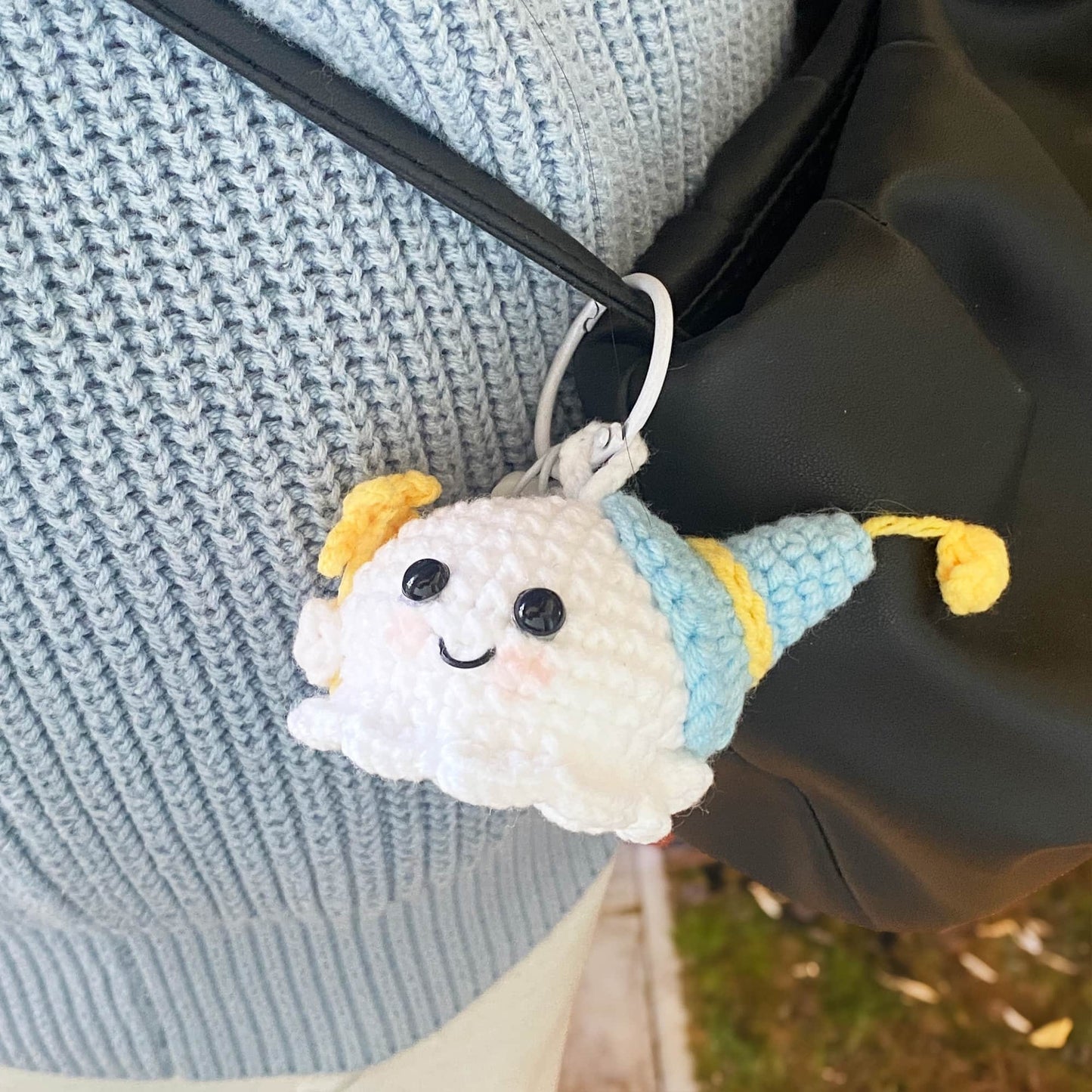 Handmade Finished Crochet Ghost | Mini Ghost Plush | Halloween Gift | Handmade Crochet Keychain | Halloween Decor | Halloween Fashion