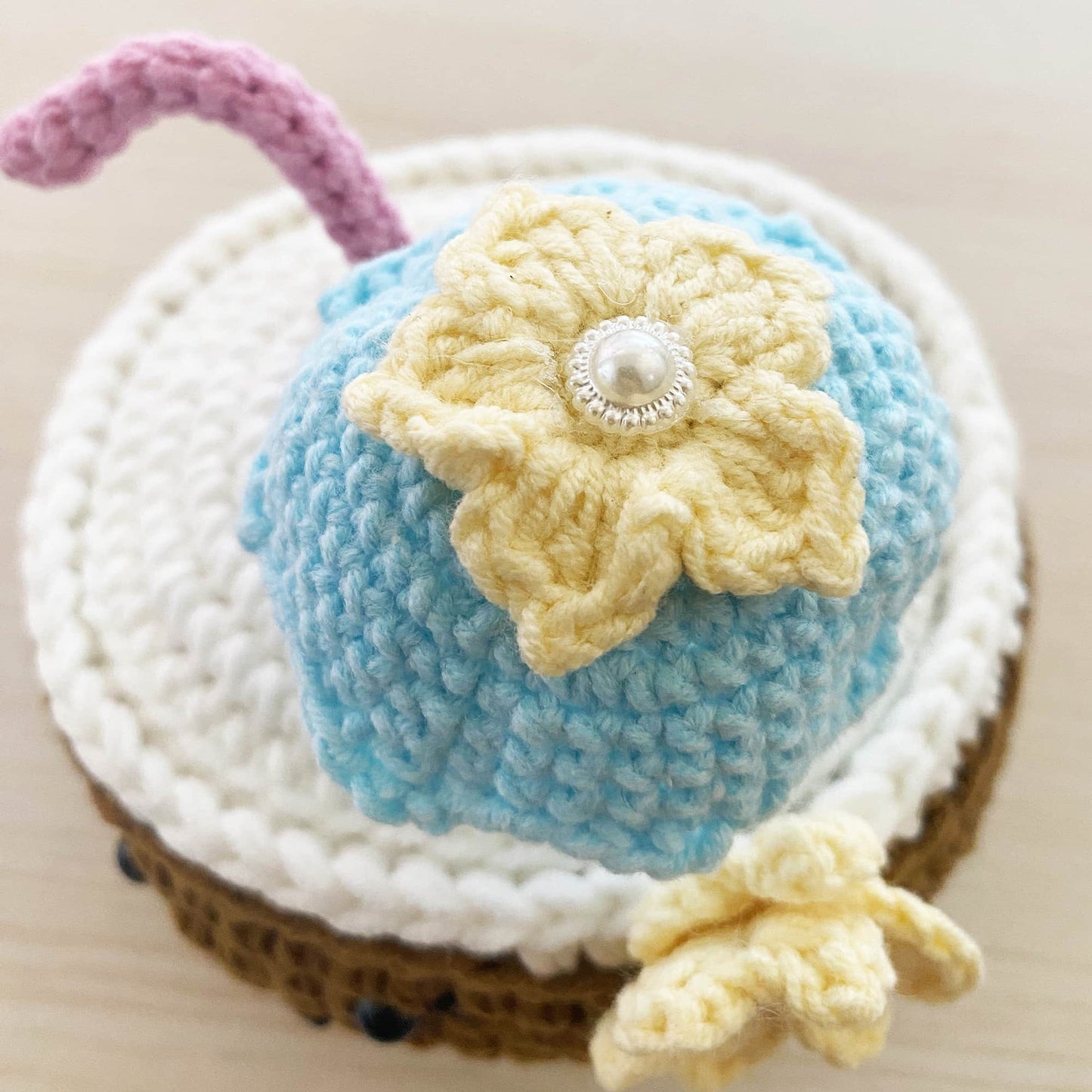 Handmade Coconut Cocktail Plushie | Finished Crochet Cocktail | Coconut Plushie | Vacation Gifts | Alcohol Plushie | Coconut Shell Decor