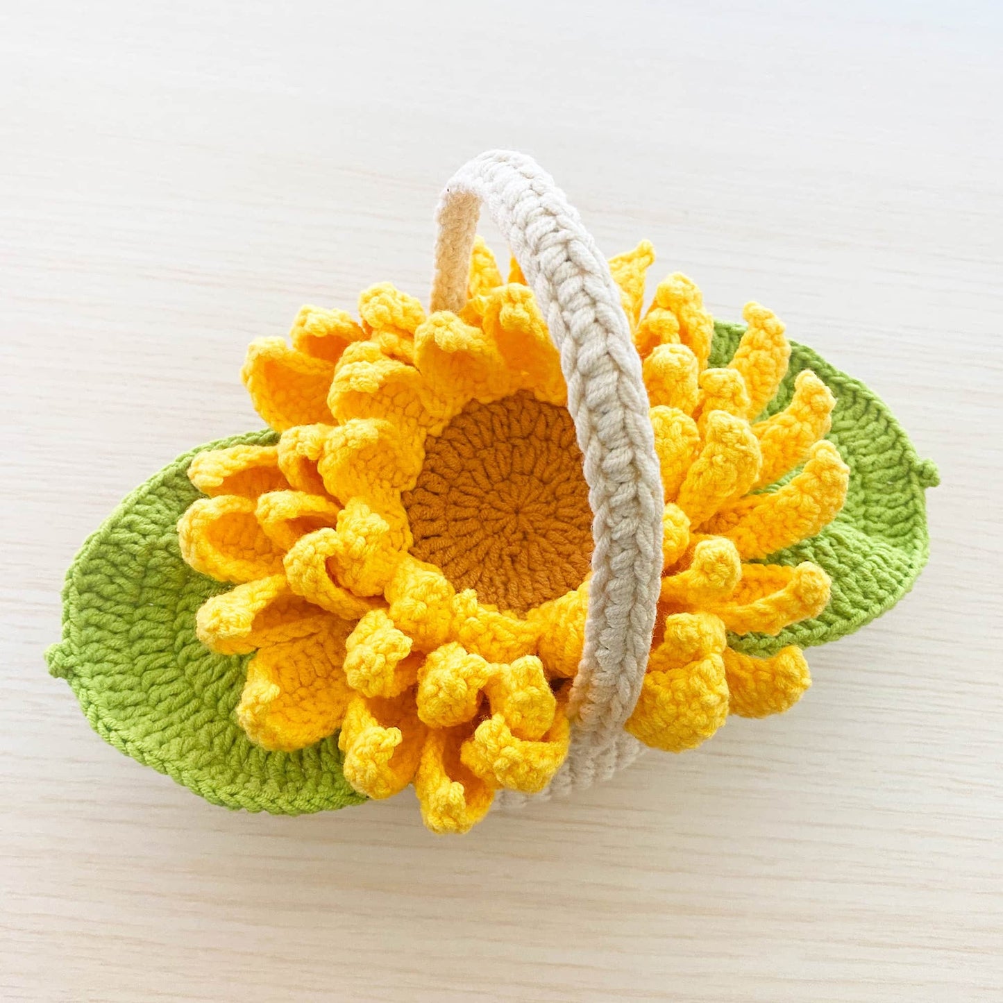 Handmade Coasters 5PCS Crochet Sunflower | Decorative Coasters | Flower Basket Coasters | Crochet Flowers | House Warning Gift