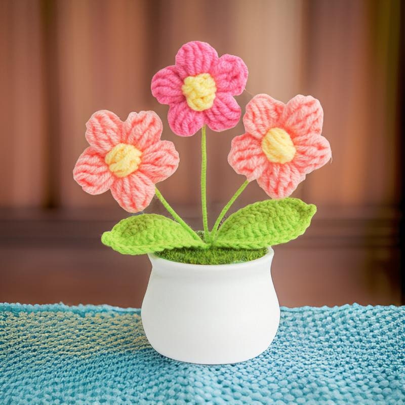 50+%OFF Mystery Bag Crochet Flower Pot | Curated 45+ Dollars Value | Tulip pot | Daisy | Forget me not | Bouquet | Toys | Accessories