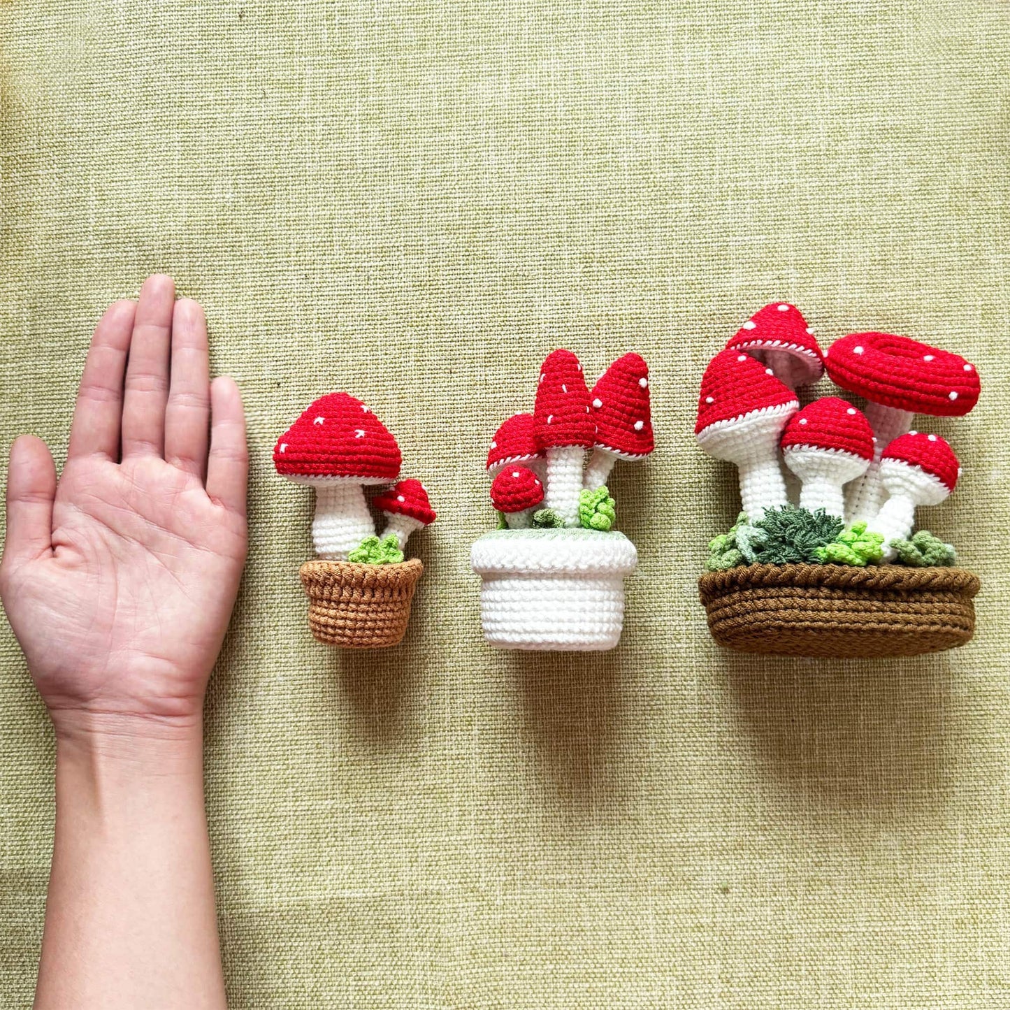 Handmade Finished Crochet Mushroom Pot | Mushroom Decor | Crochet Pot | Decorative Plants | Crochet Flowers | Home Decor