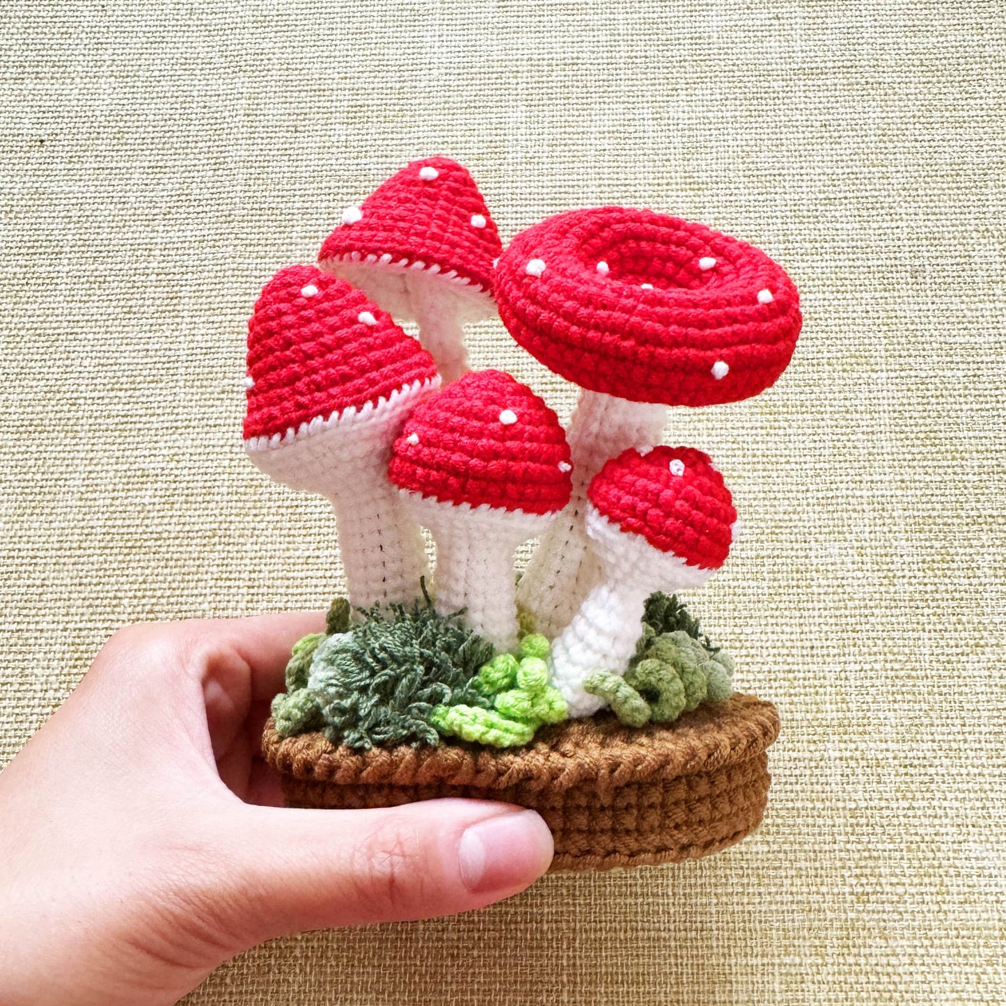 Handmade Finished Crochet Mushroom Pot | Mushroom Decor | Crochet Pot | Decorative Plants | Crochet Flowers | Home Decor