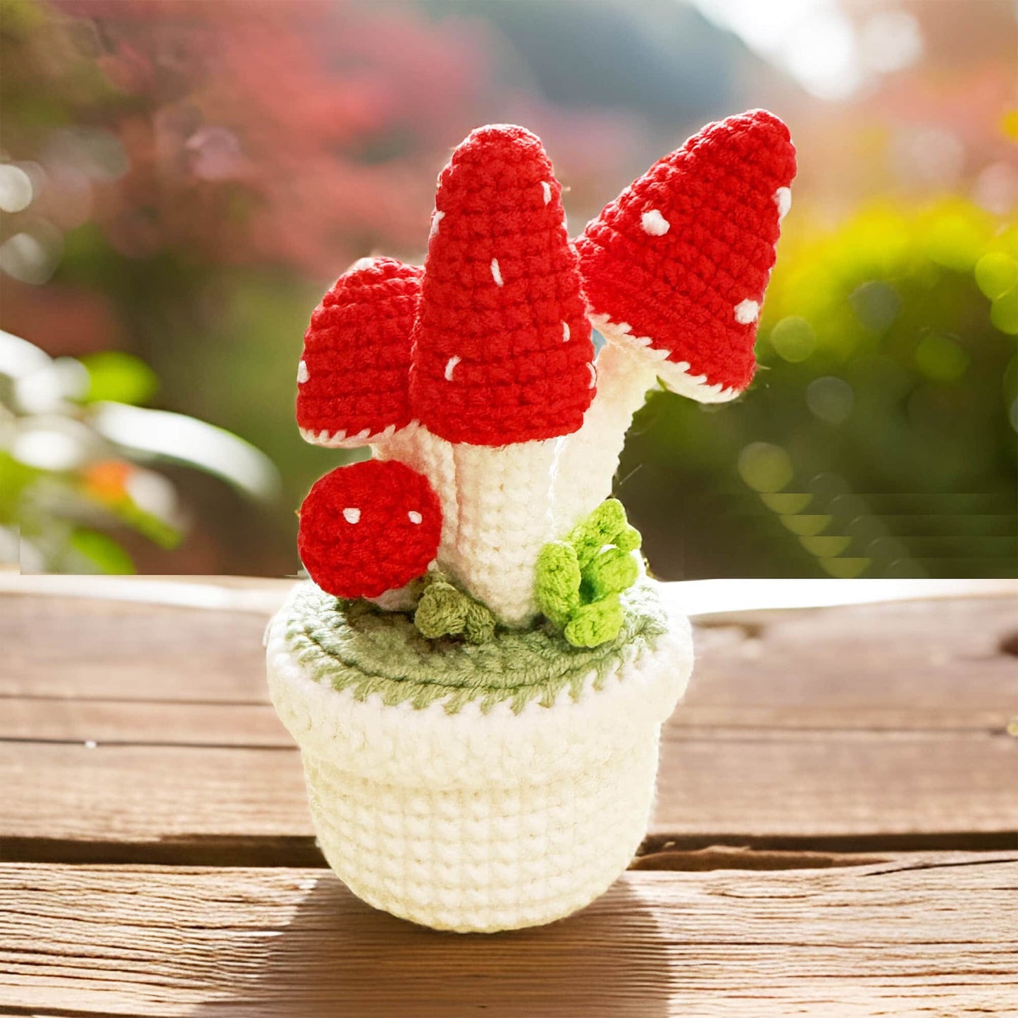Handmade Finished Crochet Mushroom Pot | Mushroom Decor | Crochet Pot | Decorative Plants | Crochet Flowers | Home Decor