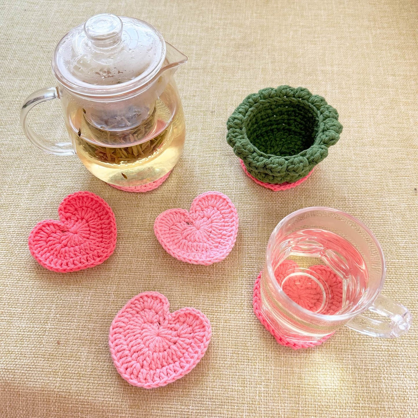 Handmade 6PCS Crochet Rose Coasters | Crochet Flower | Rose | Decorative Coasters | Valentine Gifts | Gift for Her | House Warning