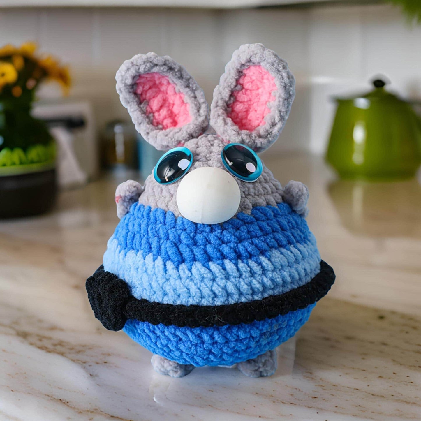 Handmade Finished Crochet Bubble Blowing Squeeze Toys | Cute Mouse Plush | Interactive Toys | Soft Squeezable Toys | Anime Toys