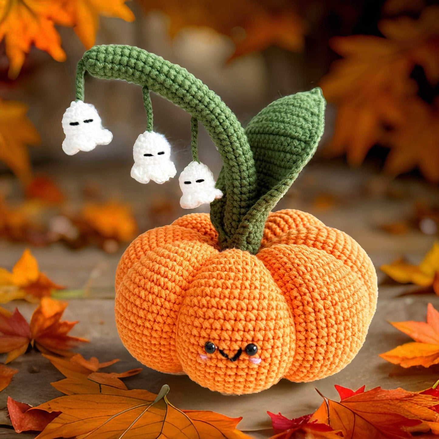 Handmade Finished Crochet Ghost Pumpkin | Lily of the Valley | Halloween Party Decor | Gift Plushie Plush | Hawaii | Horror
