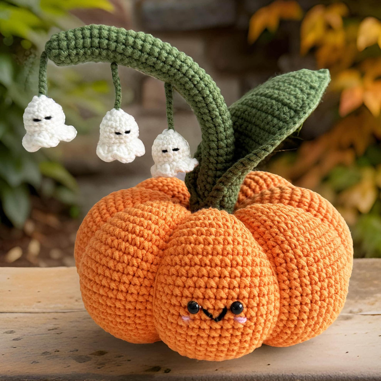 Handmade Finished Crochet Ghost Pumpkin | Lily of the Valley | Halloween Party Decor | Gift Plushie Plush | Hawaii | Horror