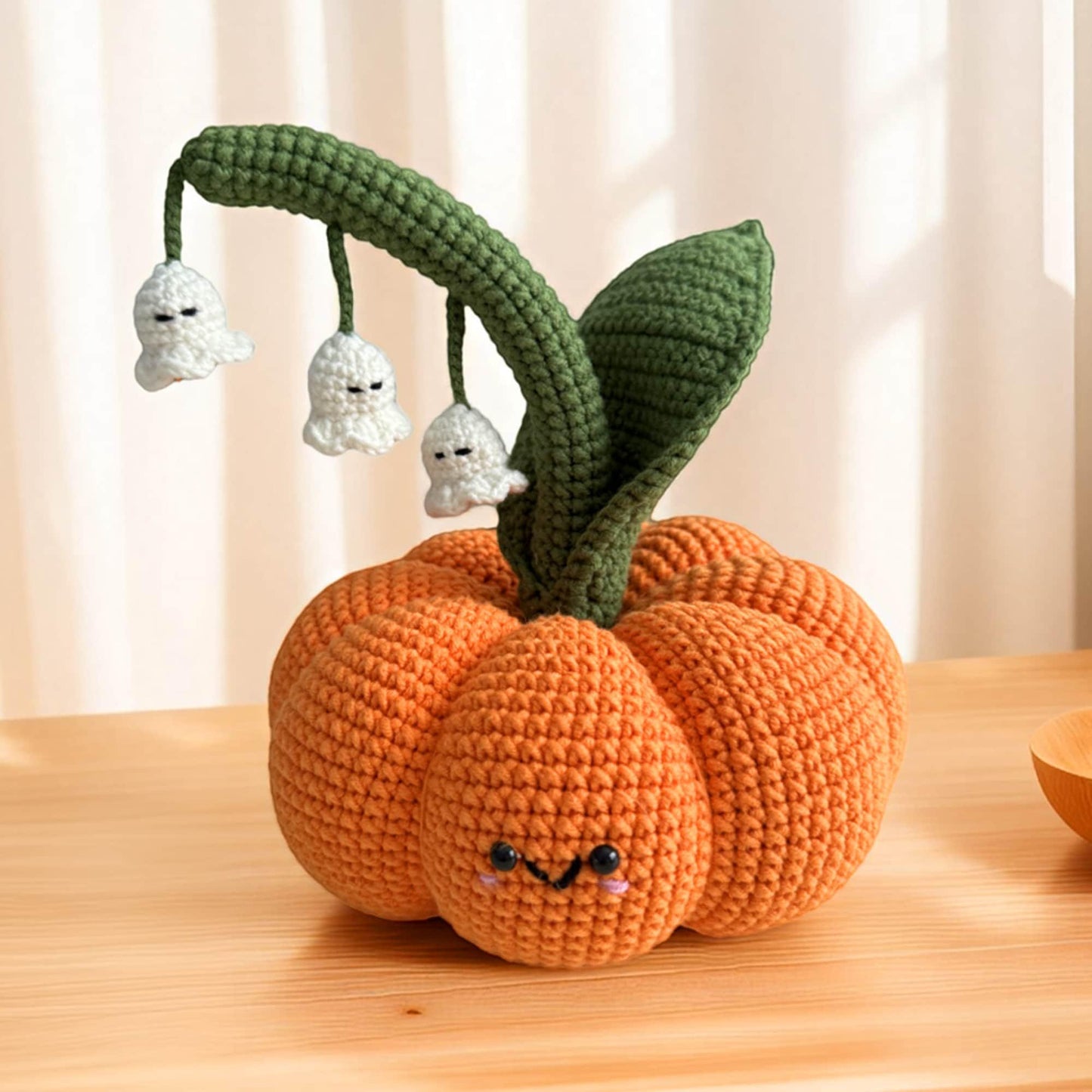 Handmade Finished Crochet Ghost Pumpkin | Lily of the Valley | Halloween Party Decor | Gift Plushie Plush | Hawaii | Horror