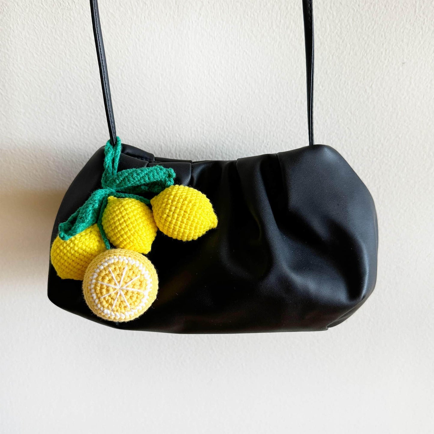 Handmade Finished Crochet Lemon Car Decor | Keychain | Backpack | Plants Car Accessary | Ornament | Yellow Green | Summer Decor