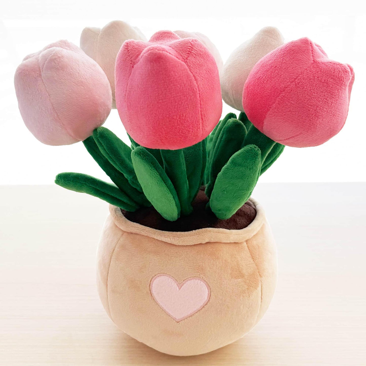 Exclusive Pinklady Tulip Pot Plush Toy | Pink Green | Plant Flower Stuffed Plushie Bouquet | Gift for Children Girl | Birthday Christmas