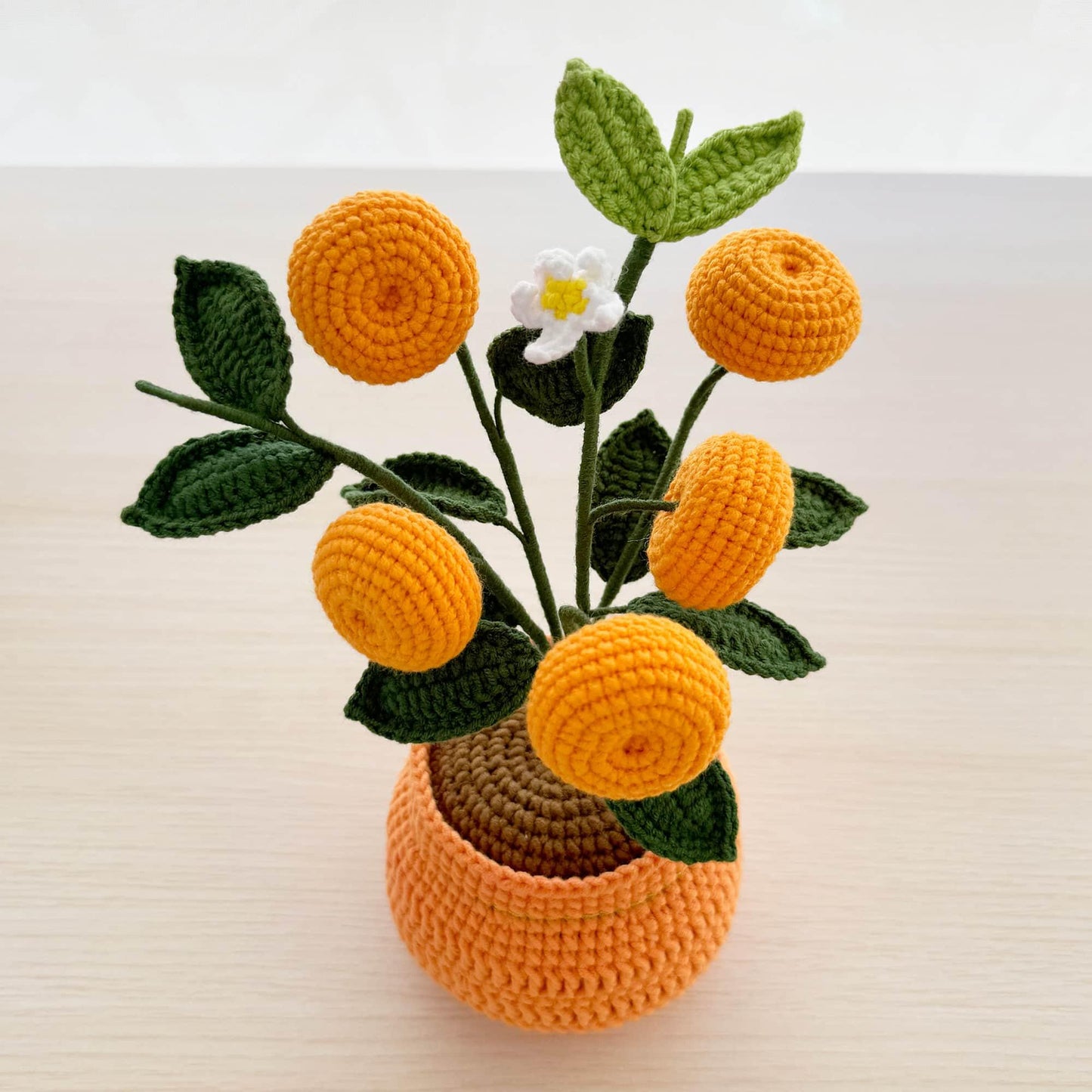 Handmade Finished Crochet Orange Pot | Orange Decor | Orange Crochet Pot | Decorative Plants | Crochet Flowers | Home Decor
