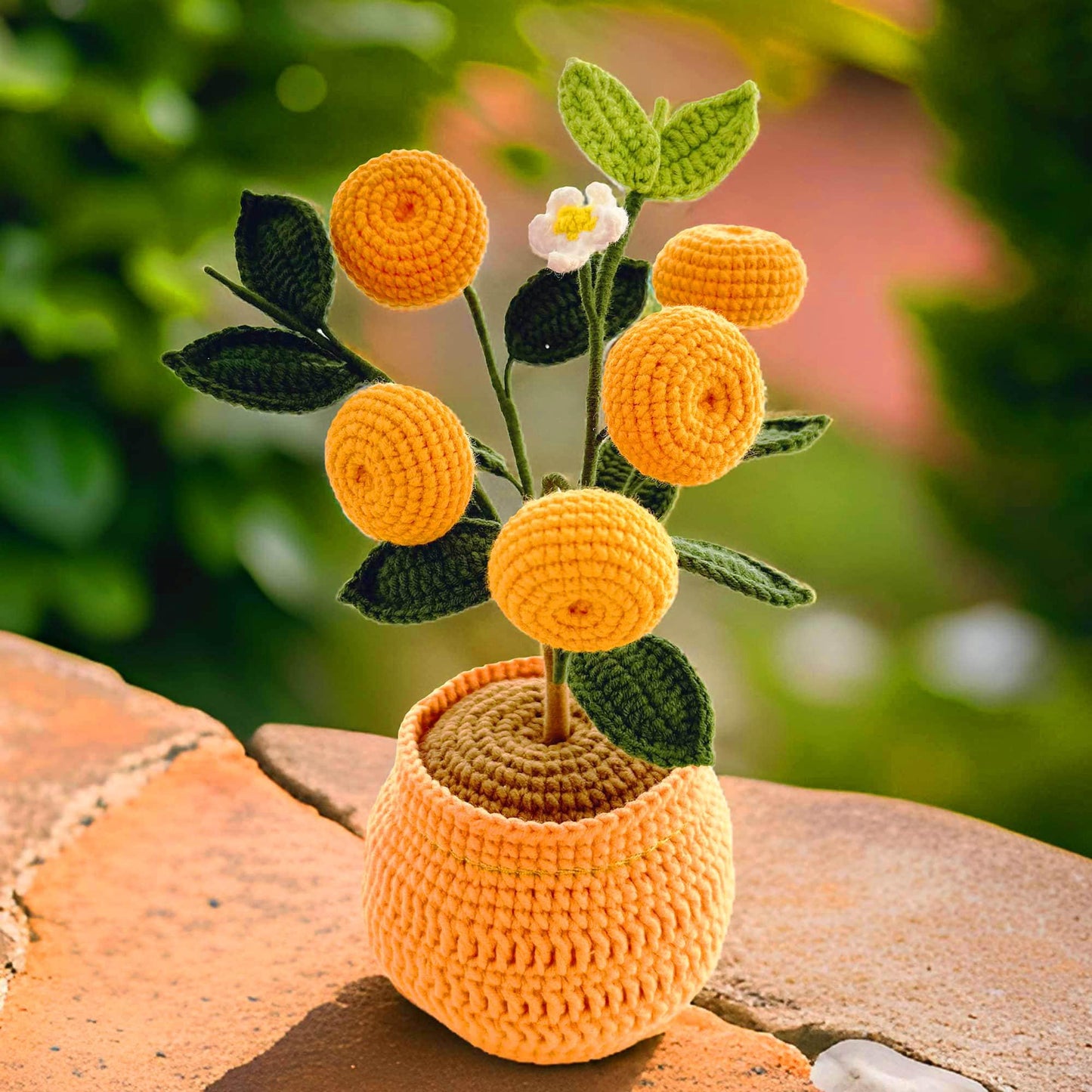 Handmade Finished Crochet Orange Pot | Orange Decor | Orange Crochet Pot | Decorative Plants | Crochet Flowers | Home Decor