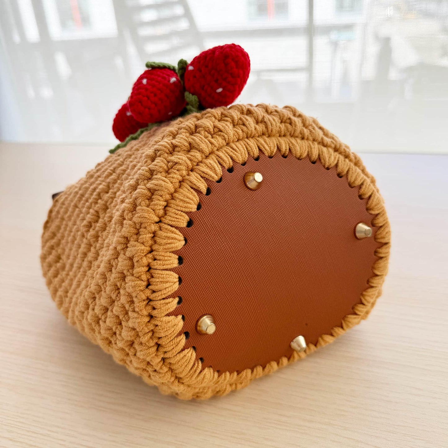 Handmade Crochet Strawberry Purse | Clutch | Red Green Beige | Craft Present | Spacious Purse | Kawaii Cute | Fruit | Vintage