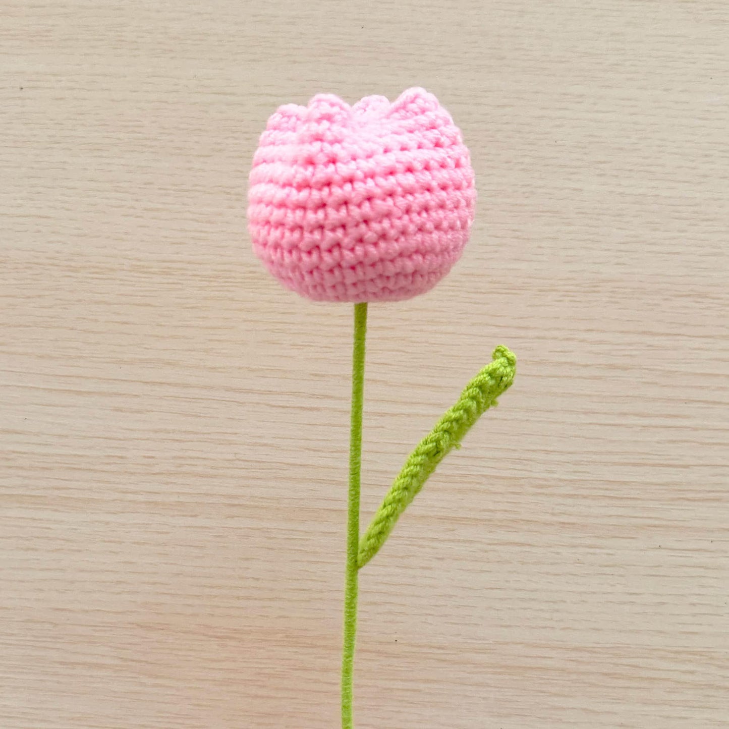 Handmade Crochet Tulip Flower Stems (no vase) | Pink | Bouquet | Gift for Mom Girlfriend Teacher | Artificial Plant | Flowers Arrangement