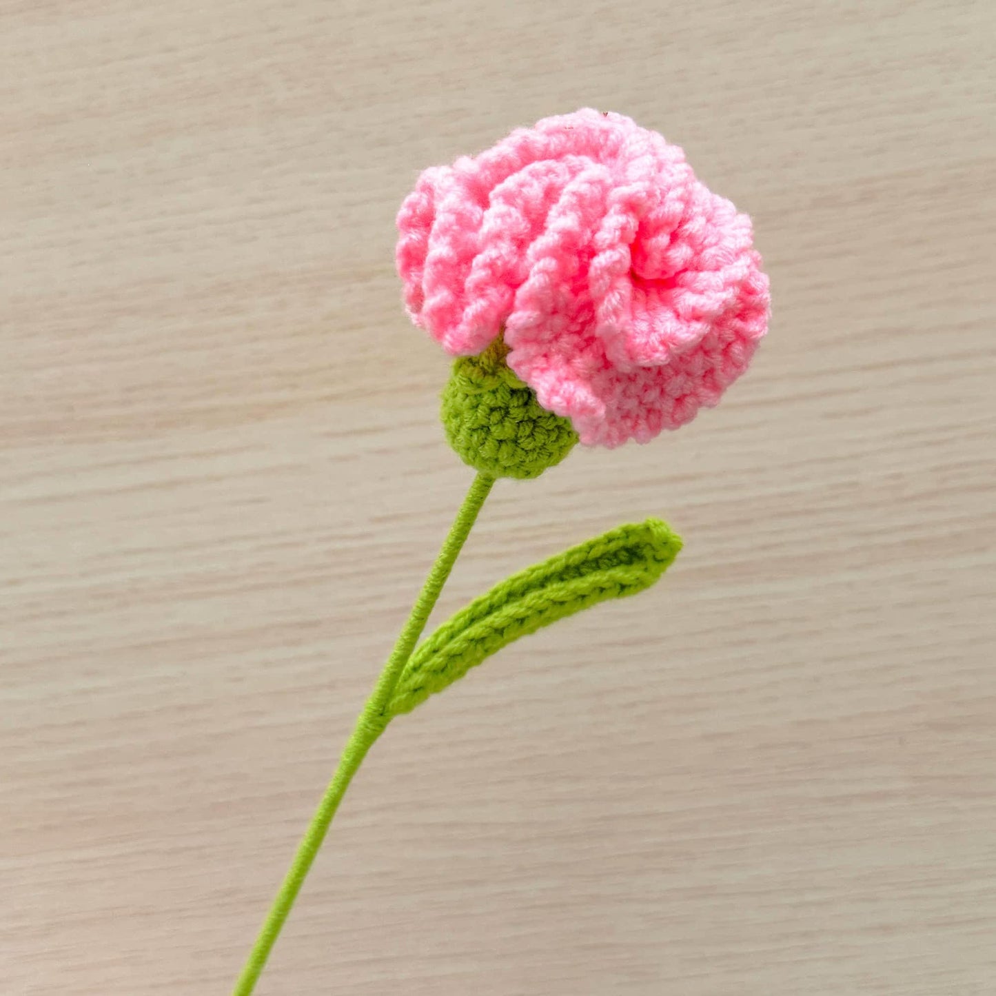 Handmade Crochet Carnation Flower Stems | Pink | Home Decor Bouquet | Gift for Mom Girlfriend | Artificial Plant | Flowers Arrangement