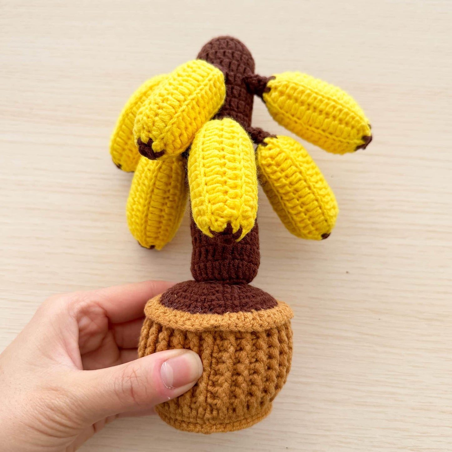 Handmade Crochet Banana Pot | Yellow Decor | Cute Fruit | Decorative Plants | Artificial Flowers | Gift for Children Kid | Graduation