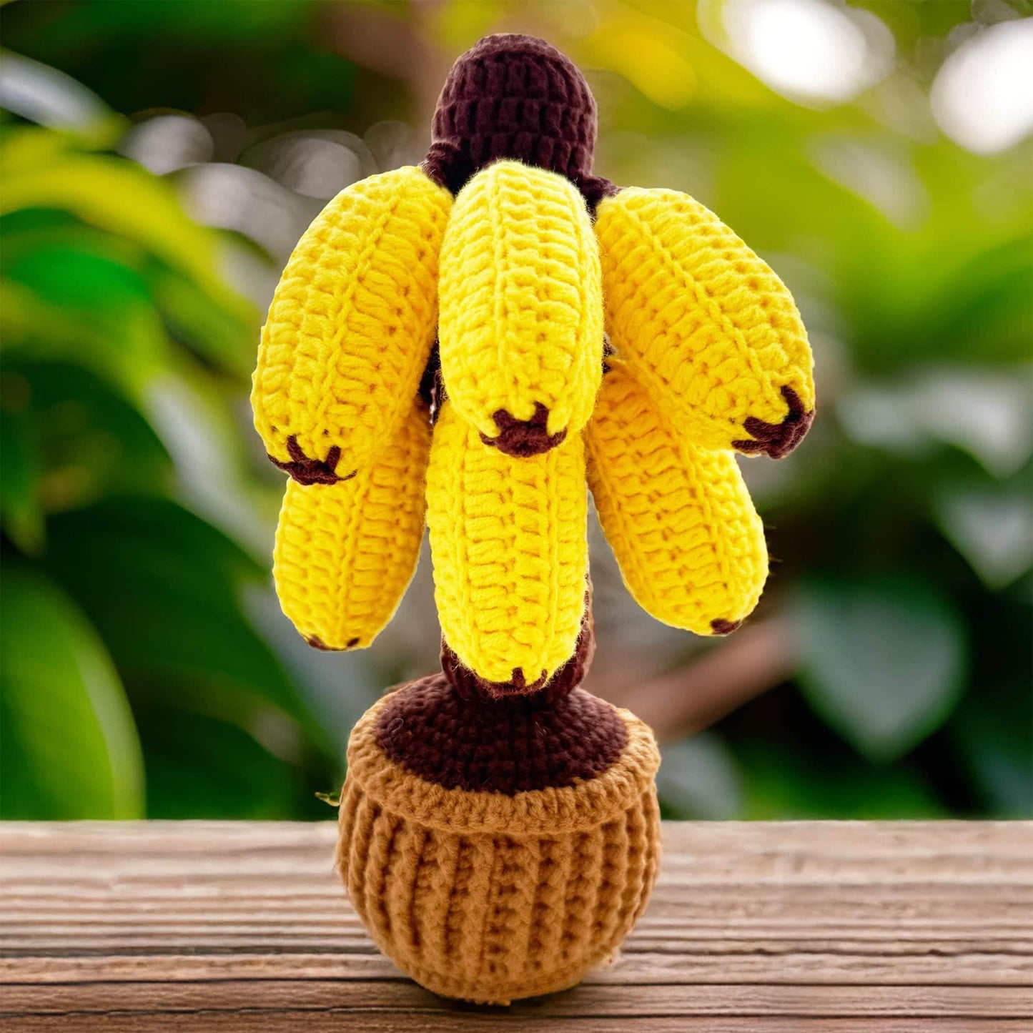 Handmade Crochet Banana Pot | Yellow Decor | Cute Fruit | Decorative Plants | Artificial Flowers | Gift for Children Kid | Graduation