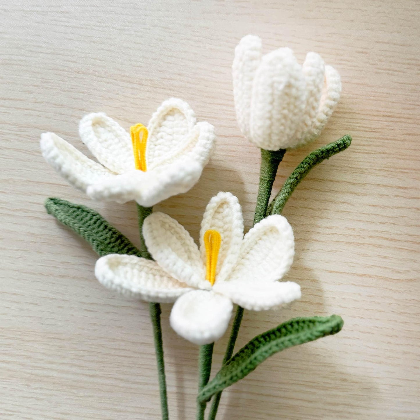 Handmade Crochet Tulip Flower Stems (no vase) | Pink | Bouquet | Gift for Mom Girlfriend Teacher | Artificial Plant | Flowers Arrangement