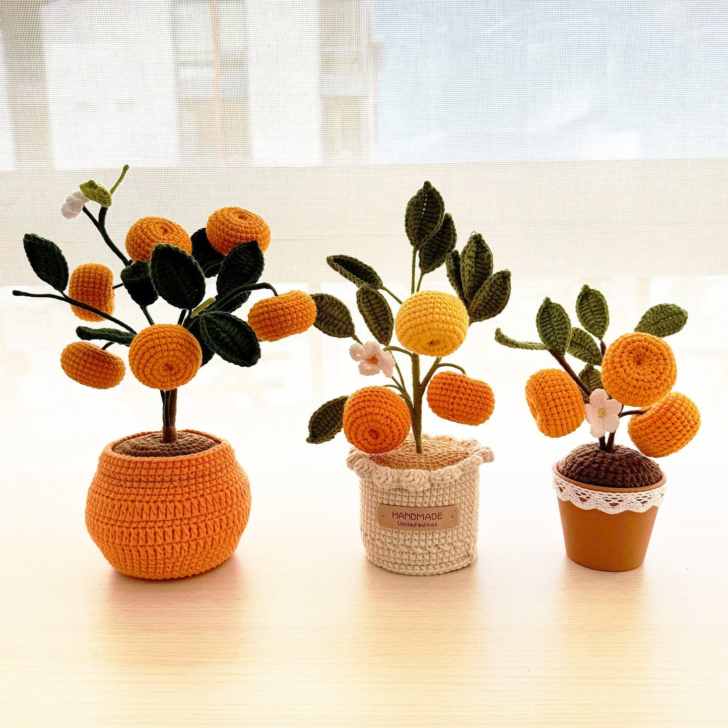 Handmade Finished Crochet Orange Pot | Orange Decor | Orange Crochet Pot | Decorative Plants | Crochet Flowers | Home Decor
