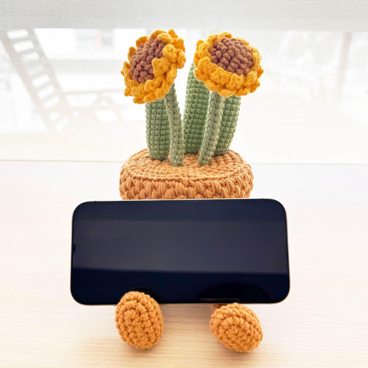 Handmade Sunflower Plush | Jewelry Box | Phone Holder | Organizer | Yellow | Green | Plant Flower Container | Birthday | Christmas