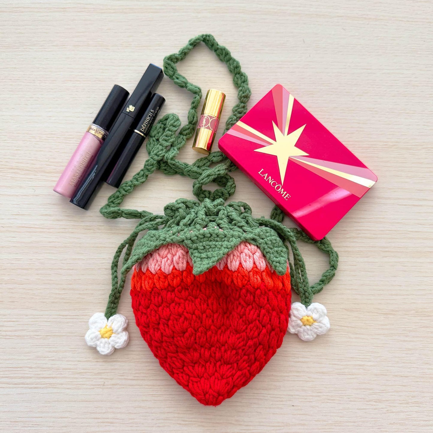 Handmade Crochet Strawberry Mini Bag: Kawaii Coin Purse