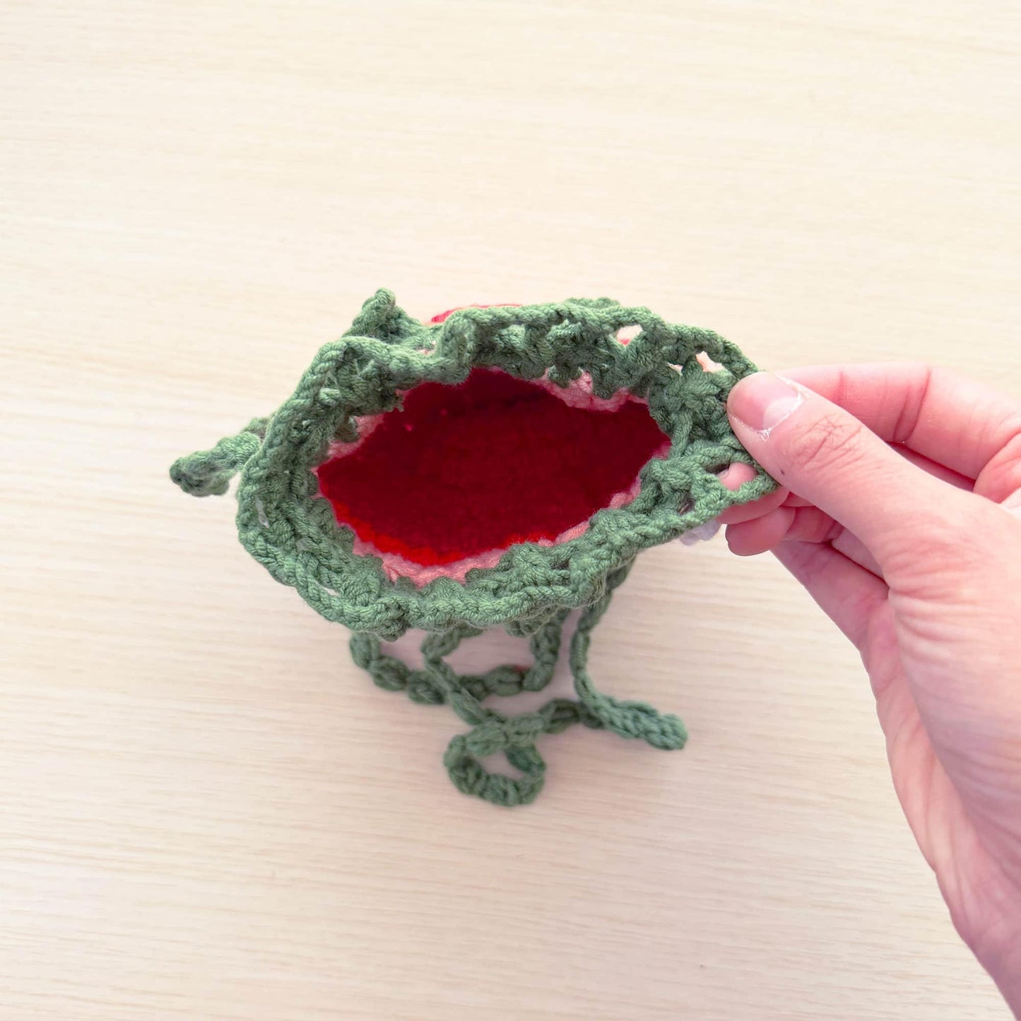 Handmade Crochet Strawberry Mini Bag: Kawaii Coin Purse