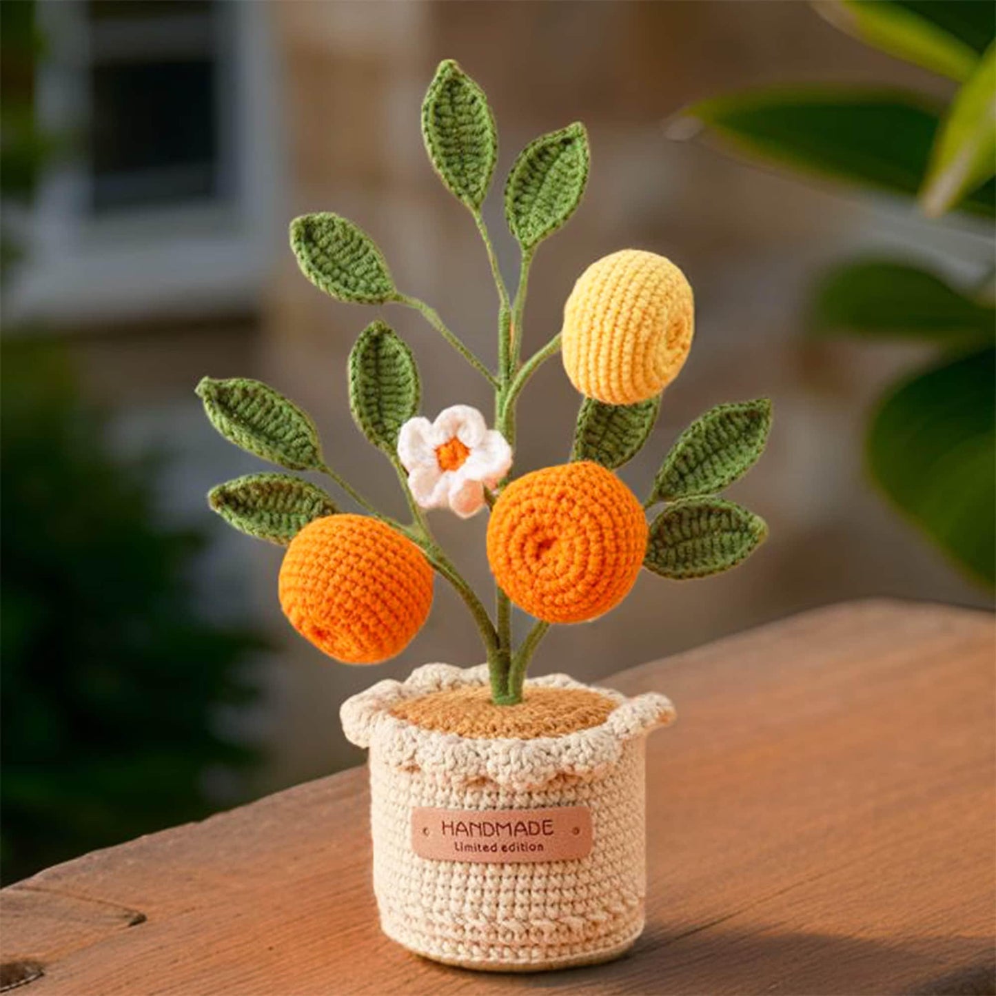 Handmade Finished Crochet Orange Pot | Orange Decor | Orange Crochet Pot | Decorative Plants | Crochet Flowers | Home Decor