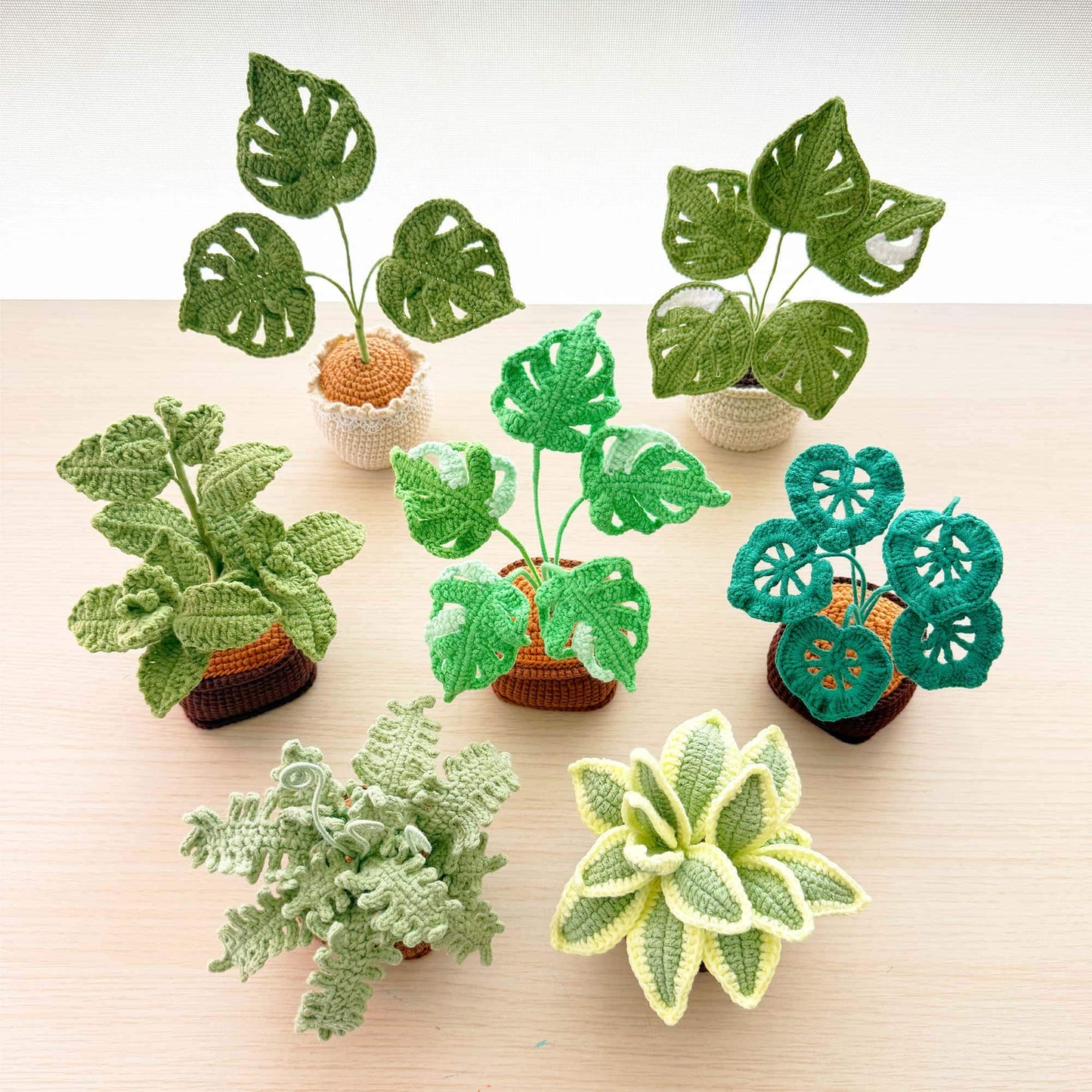Handmade Crochet Plant Set | Mint | Monstera | Succulent | Fern | Snake Plant | Houseplant Gift | Crochet Home Decor | Indoor Garden Art