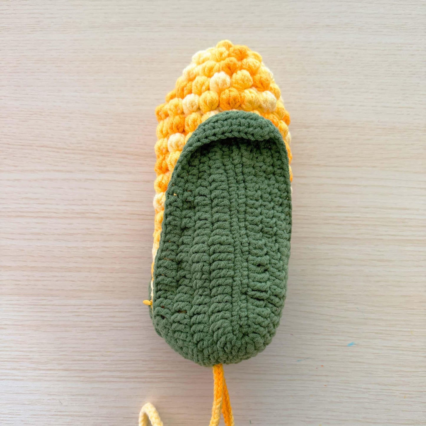 Handmade Crochet Corn Pouch | Pencil Case | Cute Veggie Zipper Bag | Yarn Art Accessory | Corn Zipper Pouch | Back to School Gift