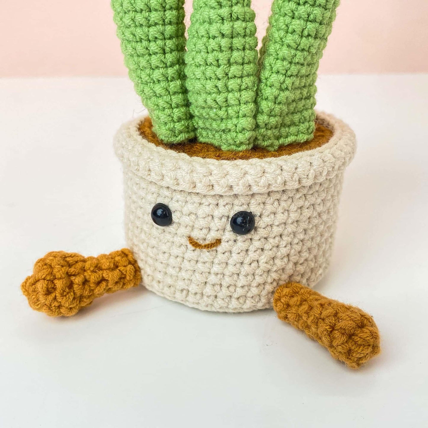 Handmade Crochet Tulip Flower Smiley Pot | Pink | Purple | Blue | Orange | Gift for Kids Children | Artificial Plant | Flowers Arrangement