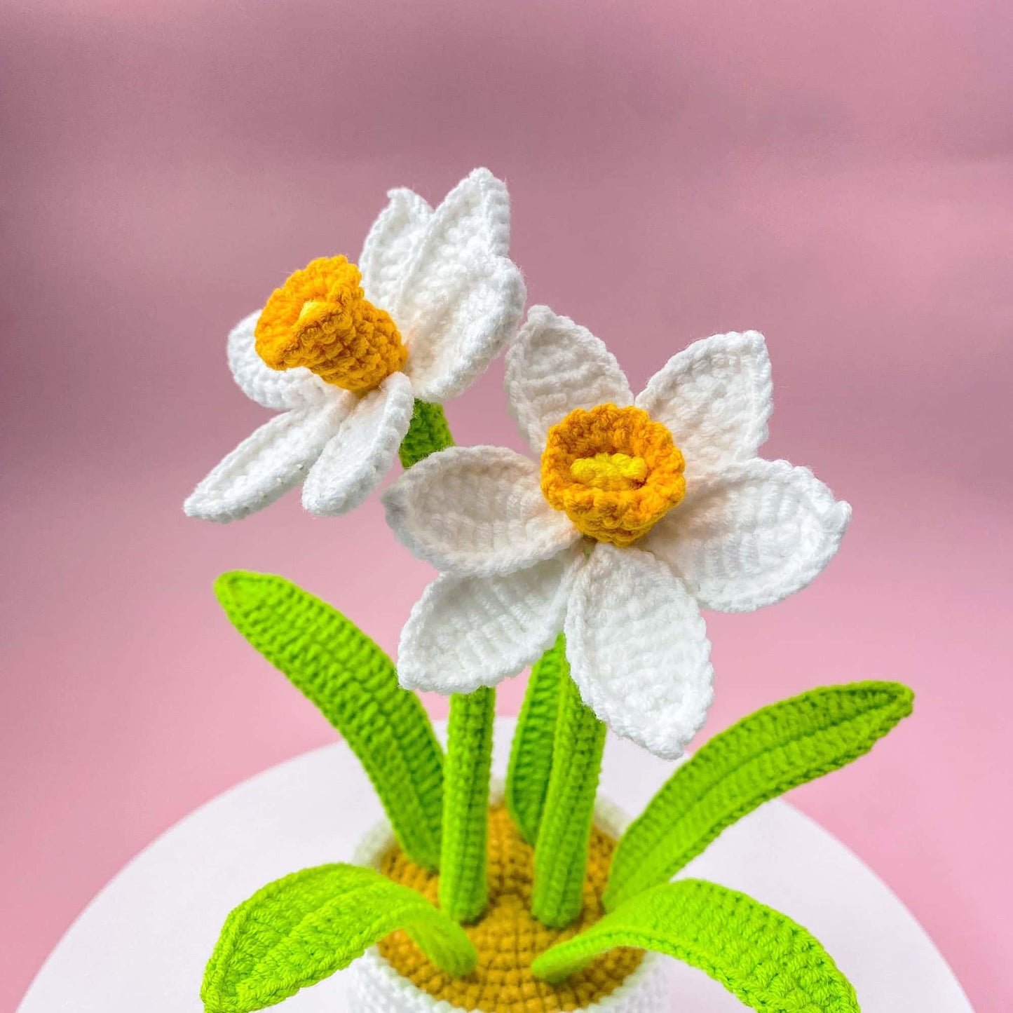 Handmade Finished Crochet Smiley Daffodil Pot | Daffodil Decor | Cute Spring Flower | Amigurumi Plant | Crochet Flowers | Home Decor