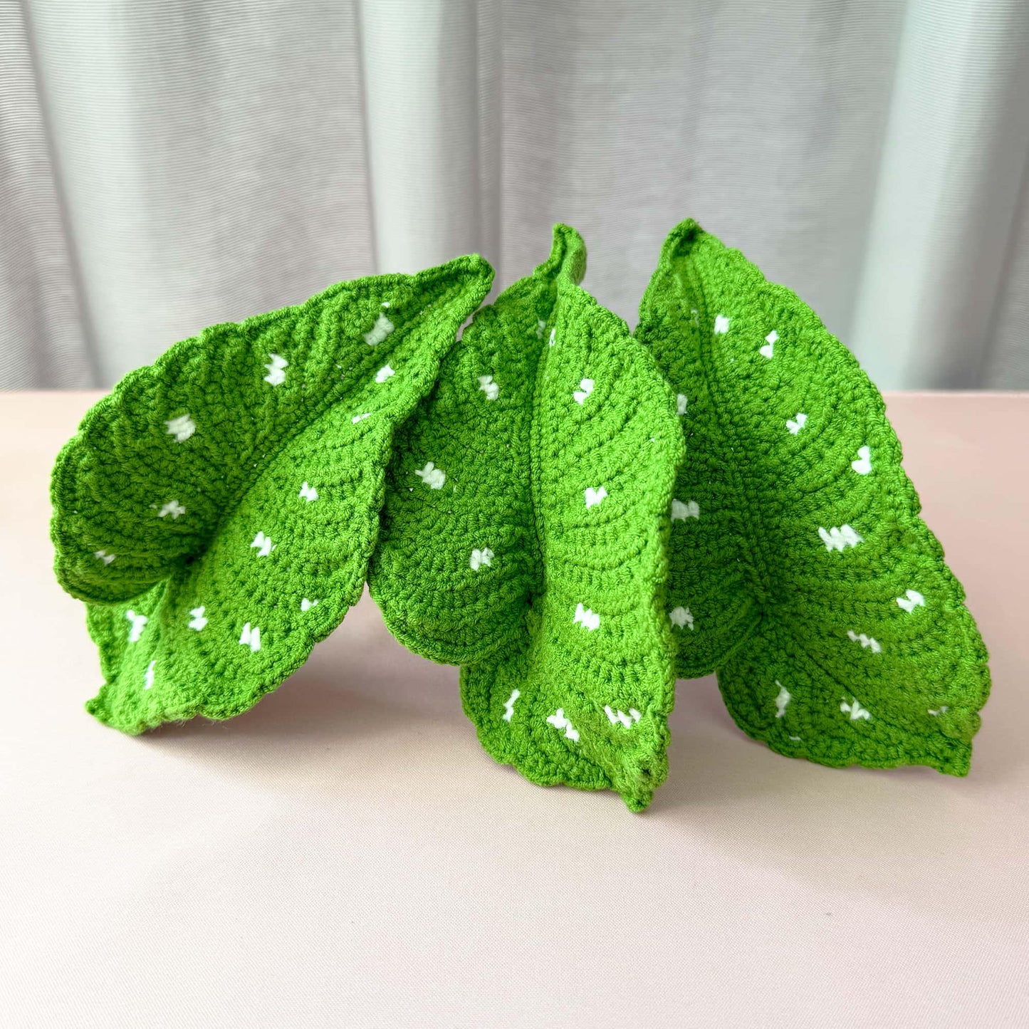 Handmade Crochet Begonia Stems | Leaf Decor | Yarn Houseplant | Crochet Leaves | Botanical Decor | Indoor Greenery | Home Accent