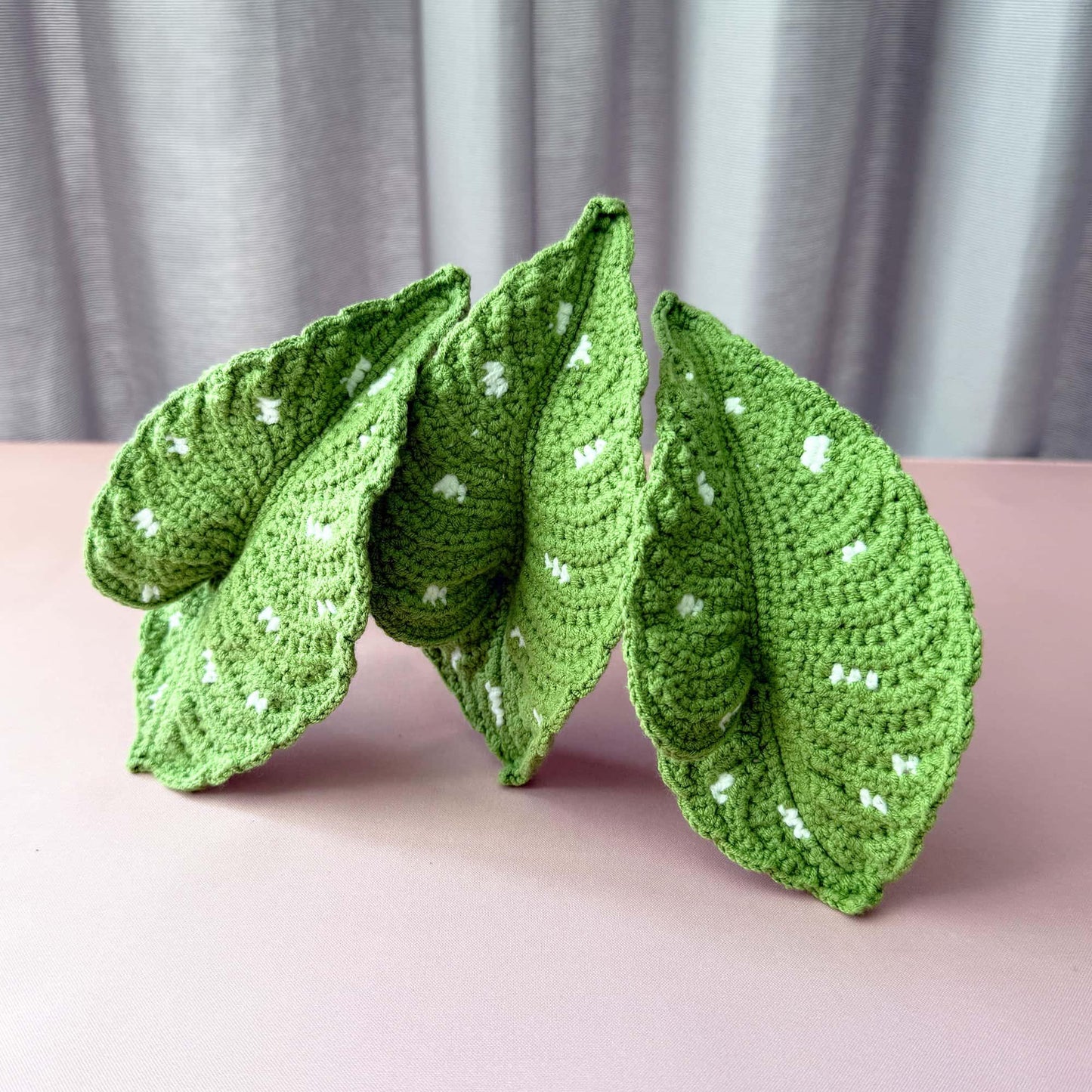 Handmade Crochet Begonia Stems | Leaf Decor | Yarn Houseplant | Crochet Leaves | Botanical Decor | Indoor Greenery | Home Accent