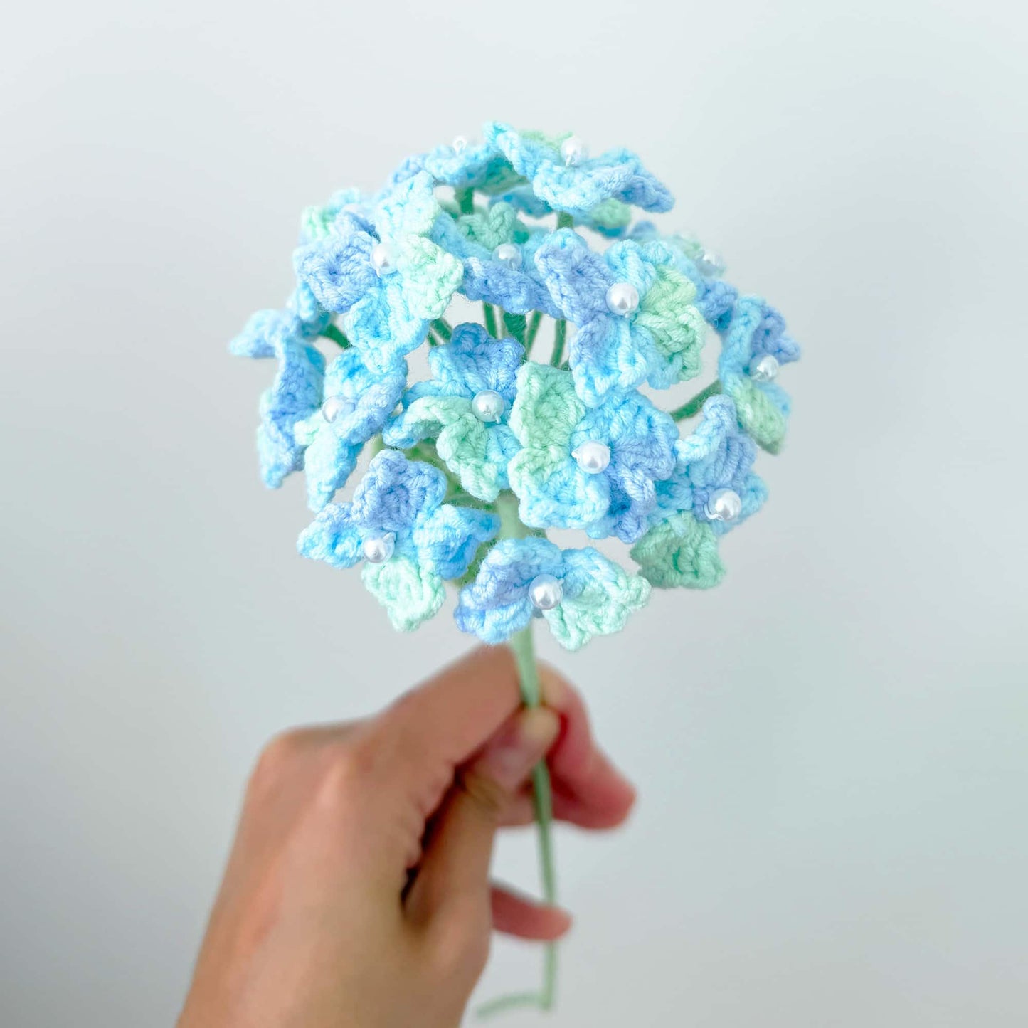 Handmade Crochet Hydrangea Stems | Blue Flower Decor | Yarn Bouquet | Cute Crochet Flowers | Home Decor | Botanical Gift | Table Display