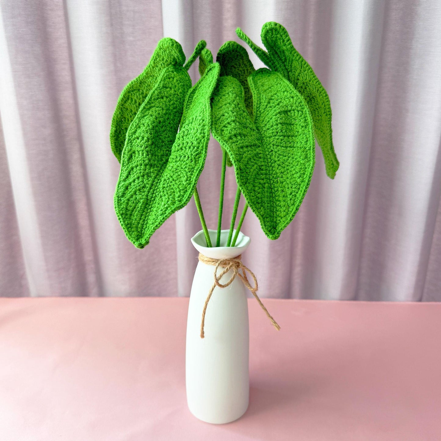 Handmade Crochet Elephant Ear Plant | Green Leaf Decor | Yarn Houseplant | Crochet Leaves | Botanical Decor | Indoor Plant | Home Decor