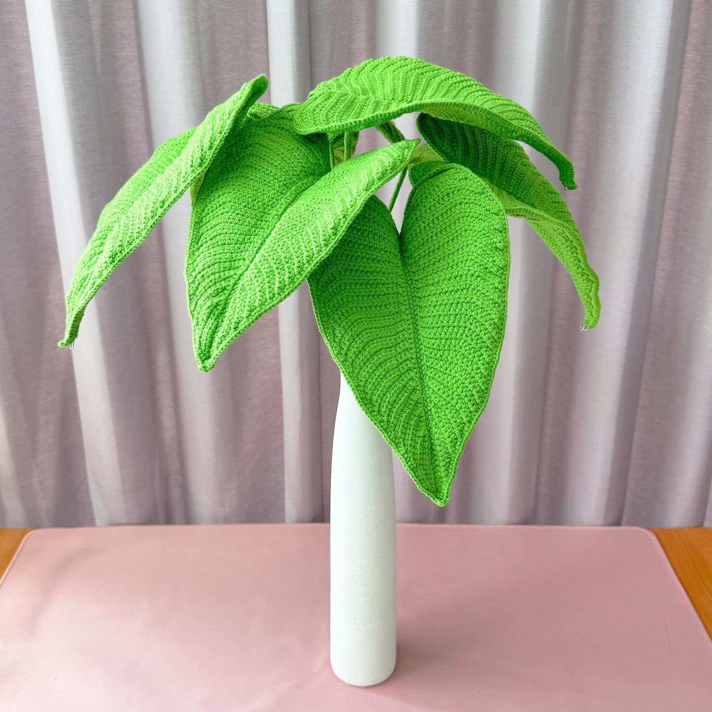 Handmade Crochet Elephant Ear Plant | Green Leaf Decor | Yarn Houseplant | Crochet Leaves | Botanical Decor | Indoor Plant | Home Decor