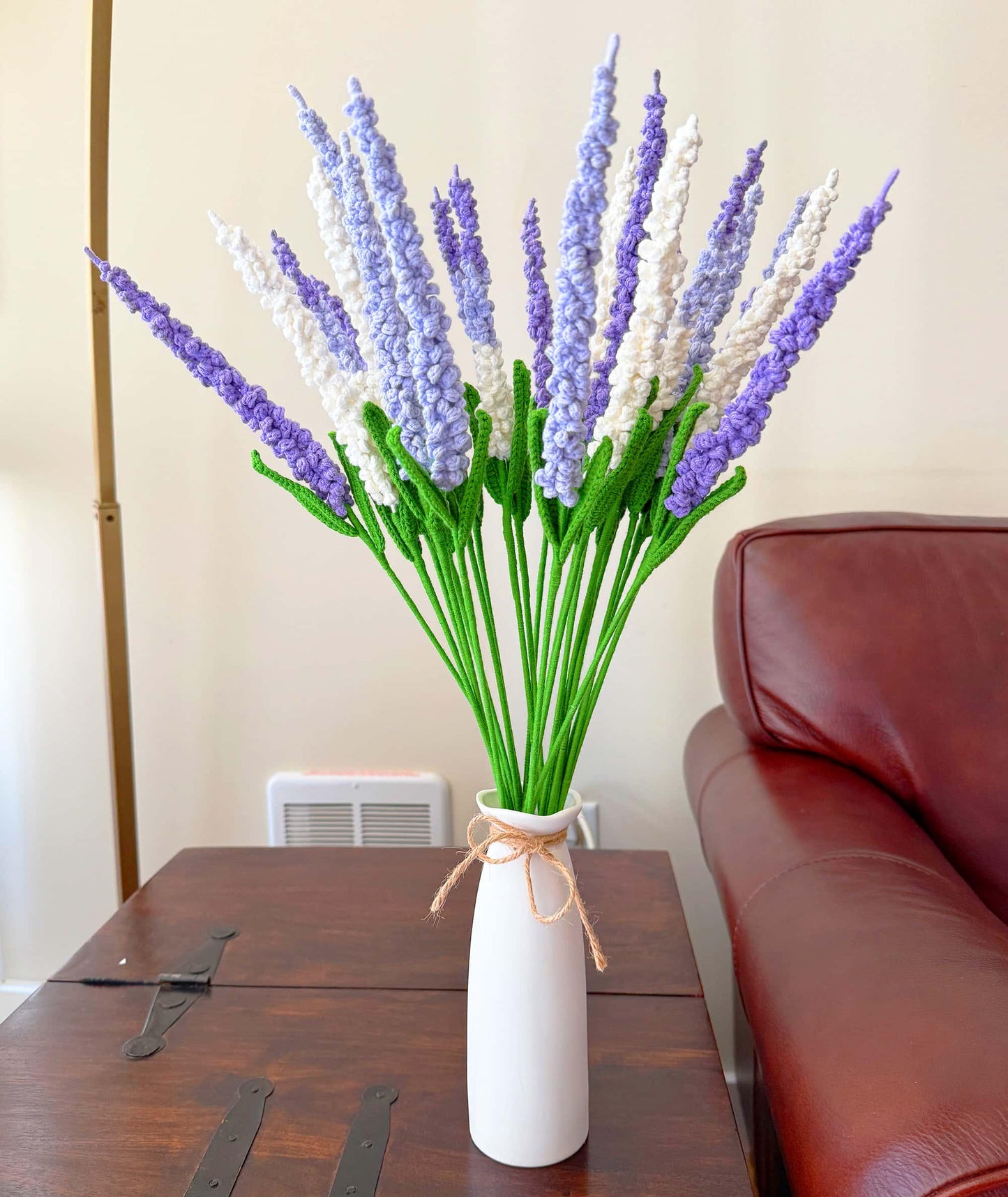 Handmade Crochet Lavender Stems | Lavandula | Flower Stems (no vase) | Purple Green | Bouquet | Gift for Mom Girlfriend | Artificial Plant