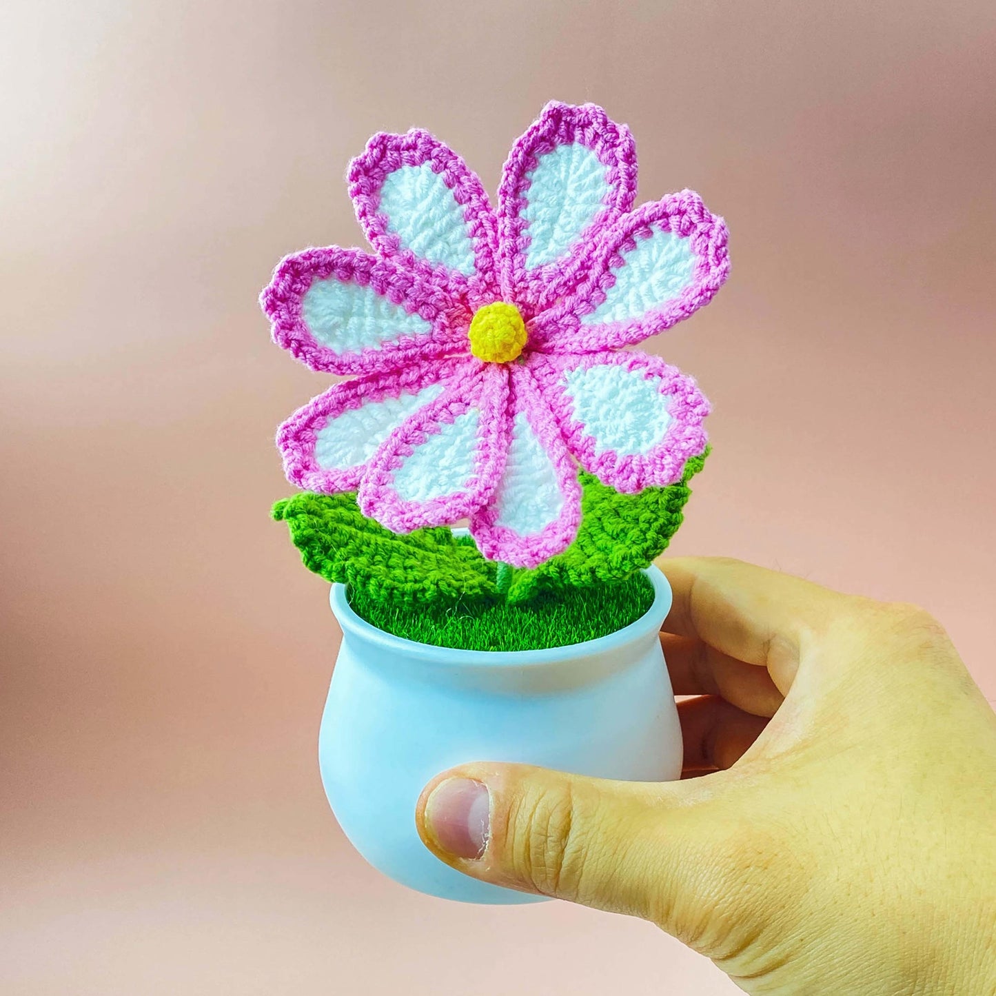 Handmade Crochet Cosmos Daisy Pot | Daisy Decor | Cute Crochet Flower | Spring Home Decor | Crochet Flowers | Gift for Her