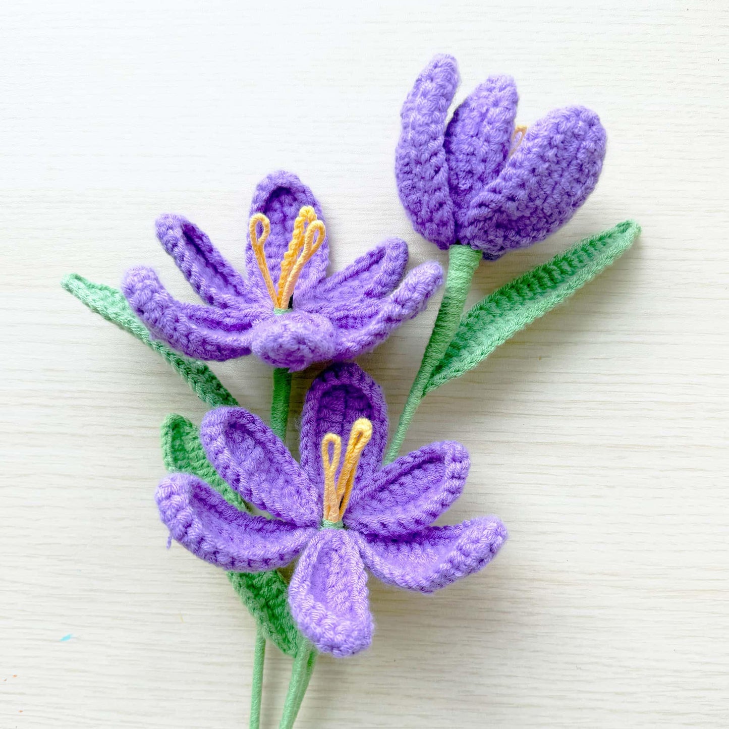 Handmade Crochet Tulip Flower Stems (no vase) | Pink | Bouquet | Gift for Mom Girlfriend Teacher | Artificial Plant | Flowers Arrangement