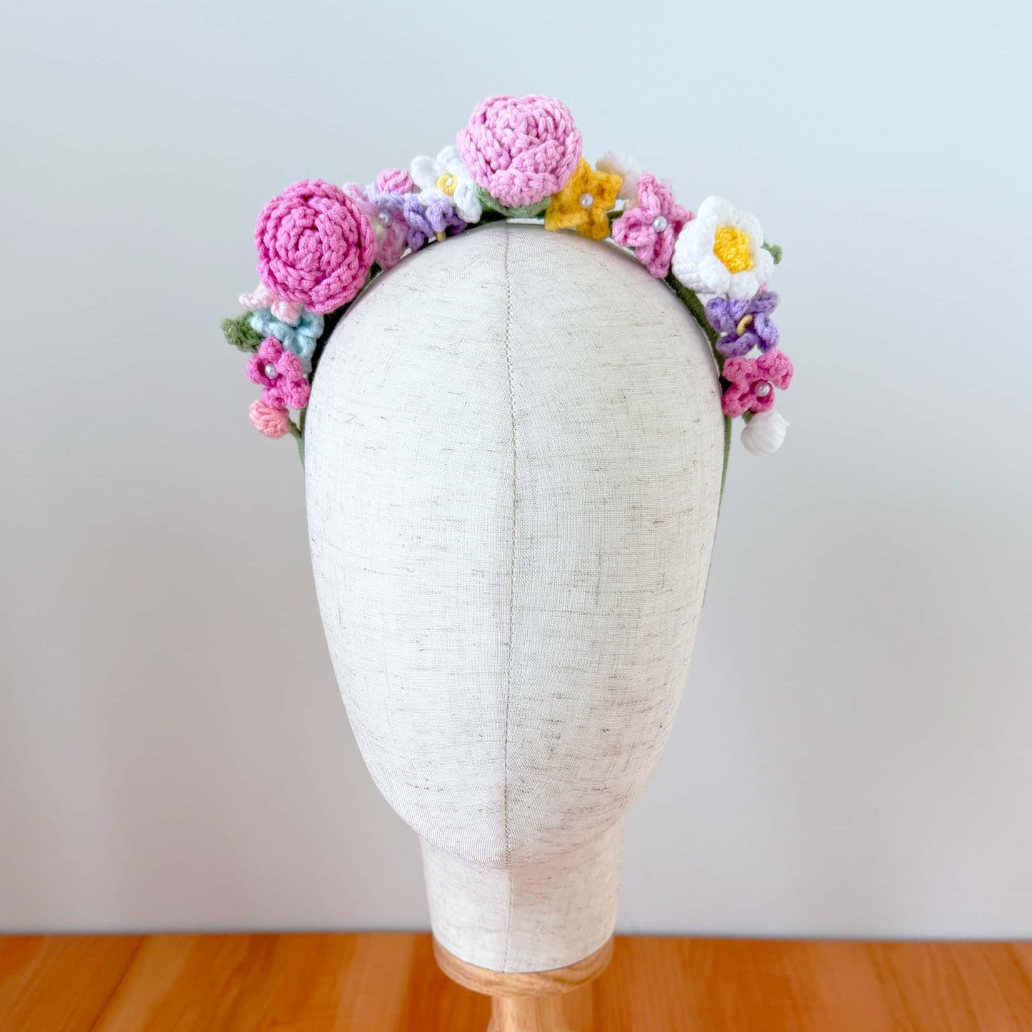 Handmade Crochet Flower Headband | Wedding Hair Decor | Boho Floral Crown | Flower Girl Accessory | Cute Crochet Flowers | Spring Style