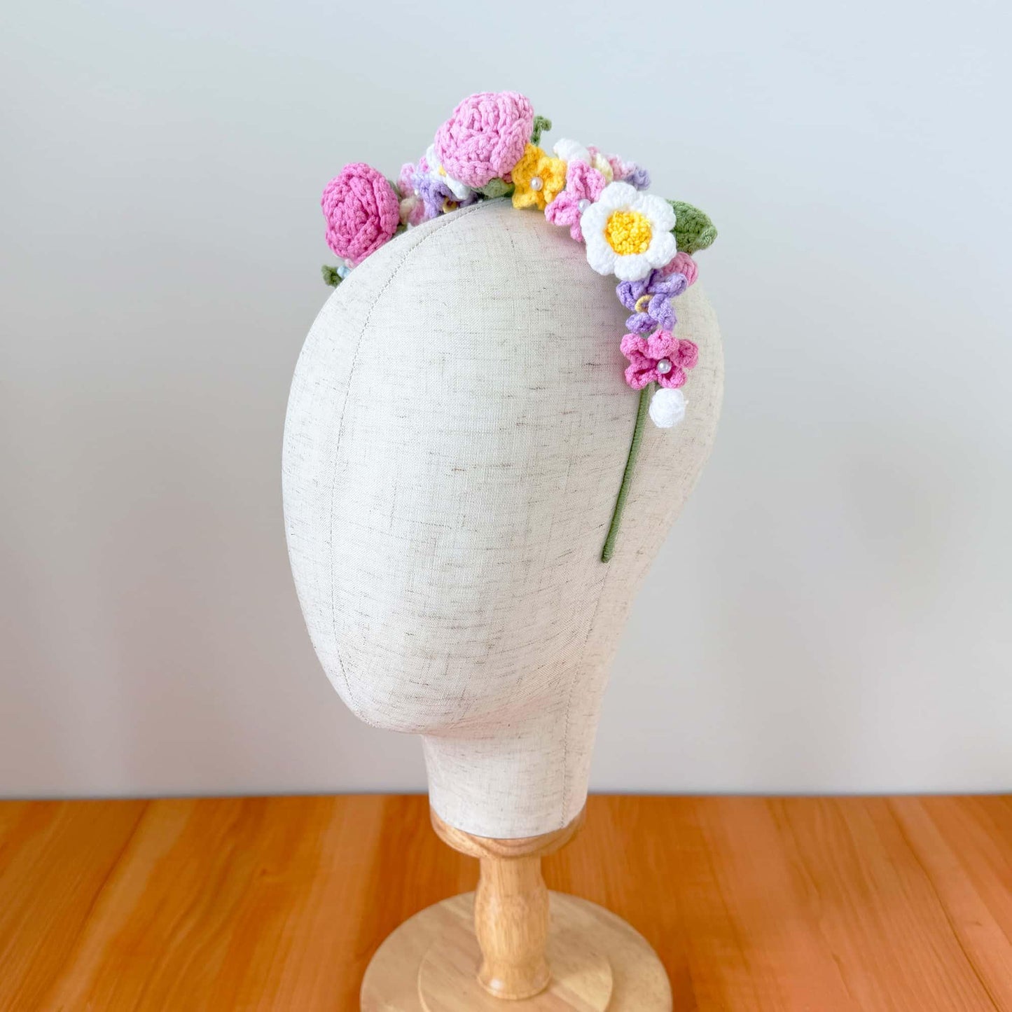 Handmade Crochet Flower Headband | Wedding Hair Decor | Boho Floral Crown | Flower Girl Accessory | Cute Crochet Flowers | Spring Style