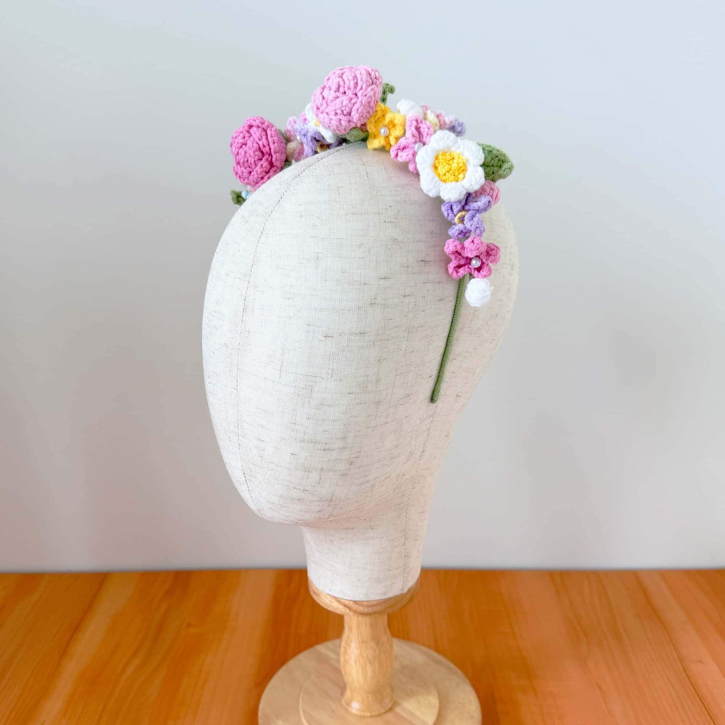 Handmade Crochet Flower Headband | Wedding Hair Decor | Boho Floral Crown | Flower Girl Accessory | Cute Crochet Flowers | Spring Style